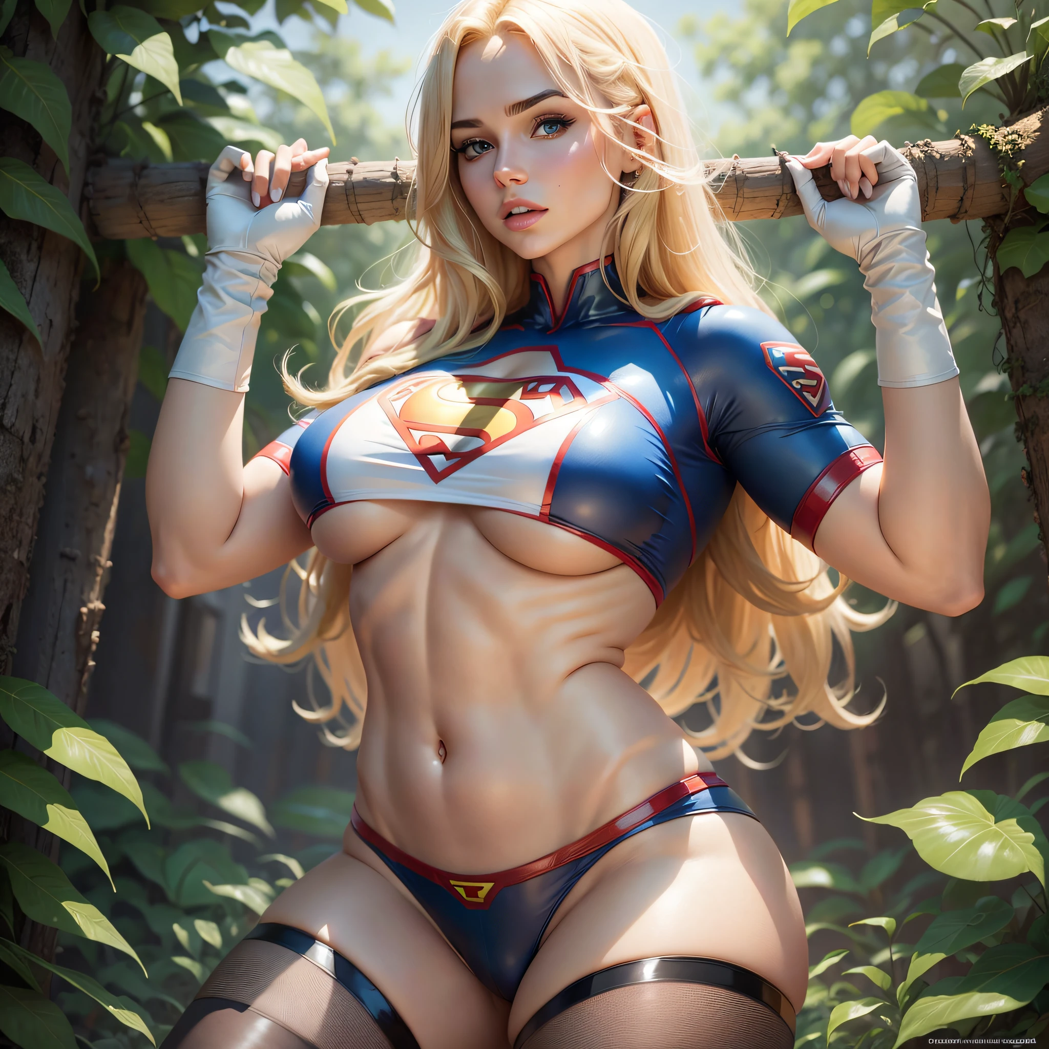 sexy blonde female superman with a hairy fupa --auto --s2