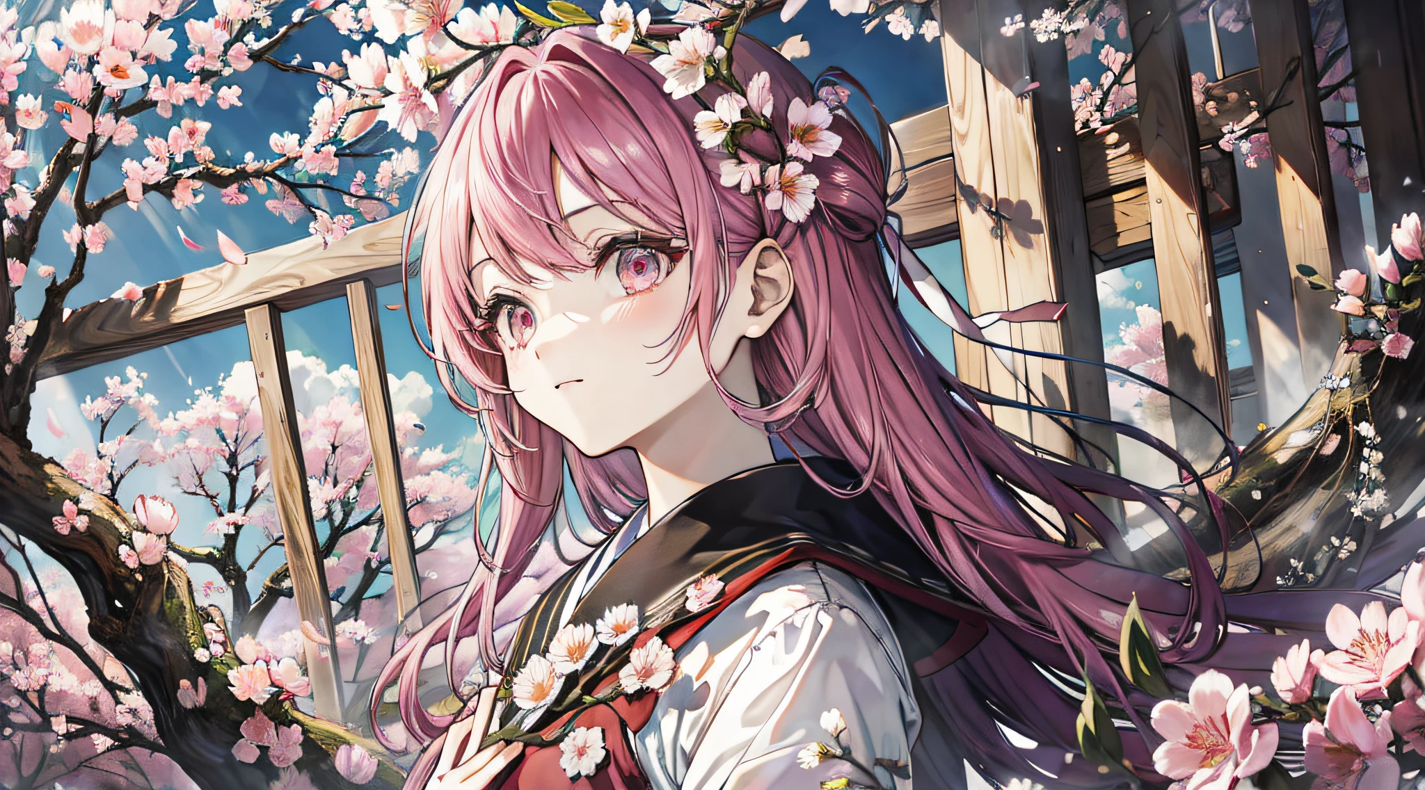 anime-Sakura, 1girl, upper body, masterpiece, front,