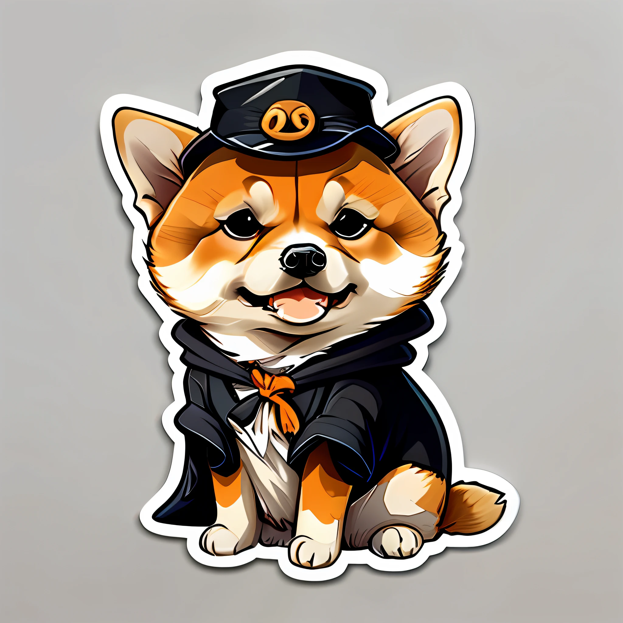 cute cartoon sticker of an chibi shiba cosplaying as harry potter