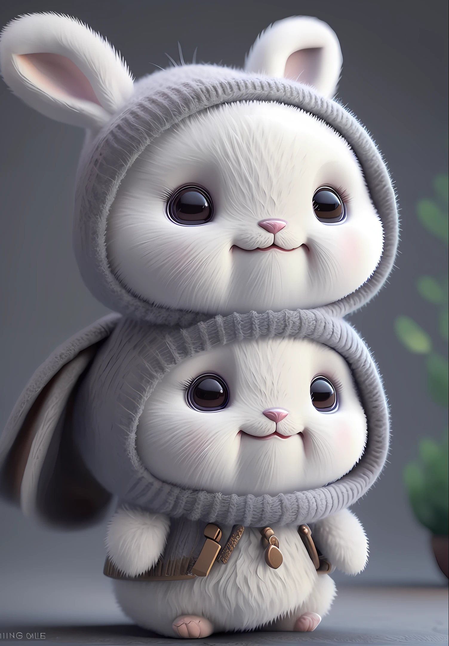Cute adorable little bunny waving and smiling greeting me, unreal engine, cozy interior lighting, art station, detailed digital painting, cinematic, character design by mark ryden and pixar and hayao miyazaki, unreal 5, daz, hyper realistic, octane render, 3DMDT1