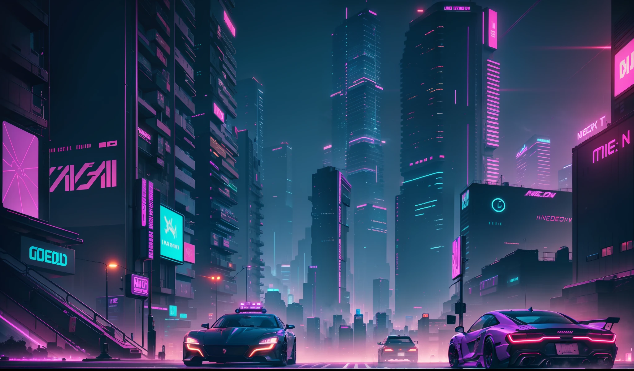 image of a city at night, neon city in the background, neon city, cyberpunk background, neon megacity in the background, cinematic neon matte painting, cyberpunk neon lights, neon cityscape background, vaporwave city, cyberpunk city street background, city midnight neon lights, background cyberpunk city, cyber neon lights, cyberpunk aesthetic