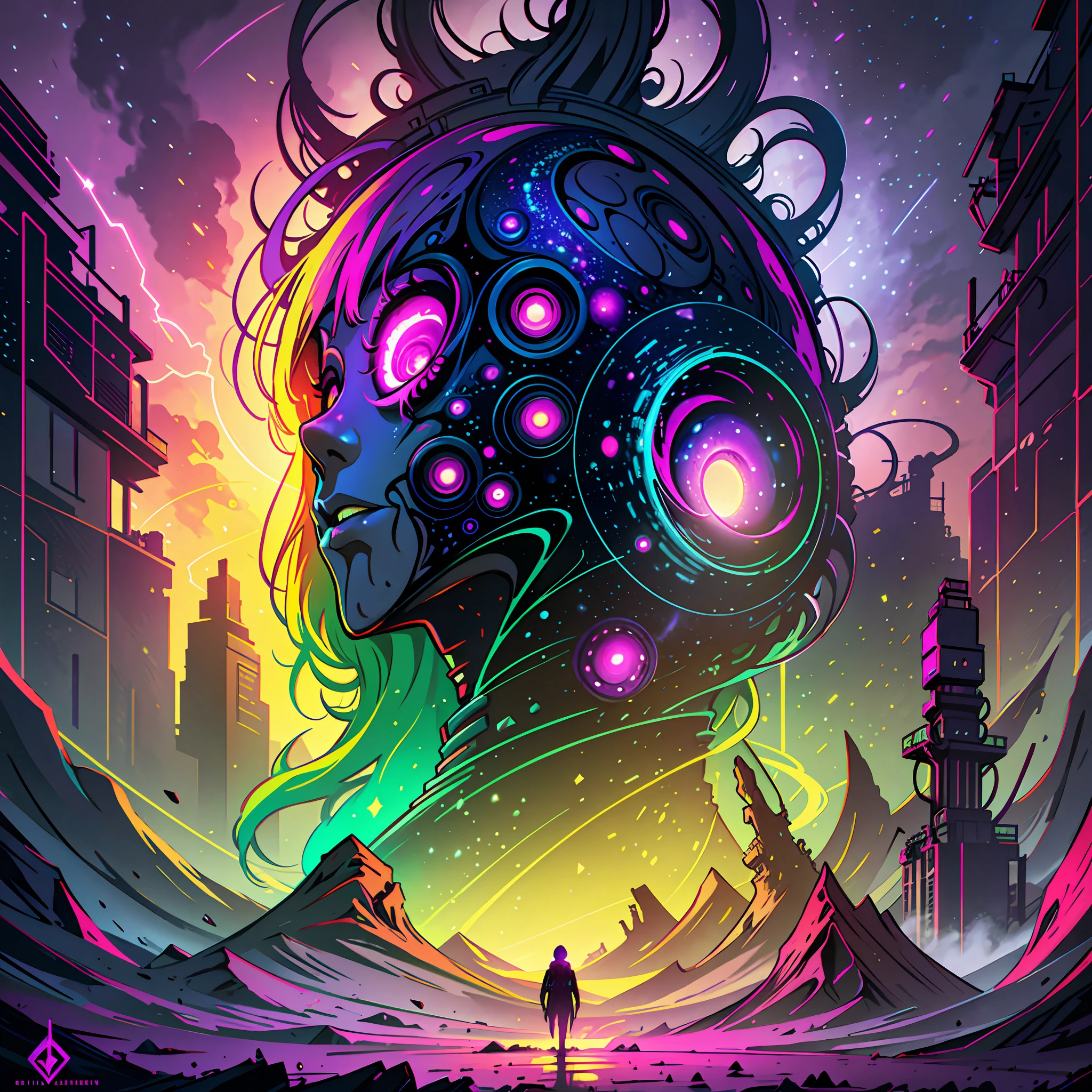 cosmic horror, vivid colors, Beeple, lovecraft art in high resolution, hq, HDR, poster, Devianart, --auto --s2
