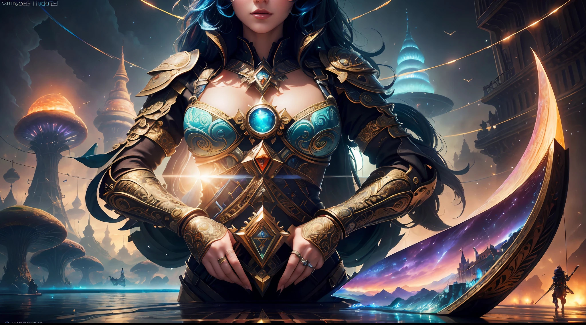 (((Multiplayer, Vivid Eyes, Man and Woman))), Best Quality, Realistic, Realistic, Award-Winning Illustrations, (Intricate Details: 1.2), (Fine Details), (Intricate Details), (Cinematic Light, Best Quality Backlight), Clear Lines, Sharp Focus, Official Art, Unity 8k Wallpapers, Ridiculous, Incredibly Absurd, Fantasy Art, (((Full Body Portrait))), RTX, ((Award-winning Triangle Studio Close-up Photo)), 1 couple, (shut up), best quality, 4K, beautiful mysterious creatures, female, flying, surrealism, masterpiece by ncwinters, in a mysterious country town, masterpiece, intricate details, ff14style, urban painting, bridge, river, giant mushroom, landscape, bright colors,