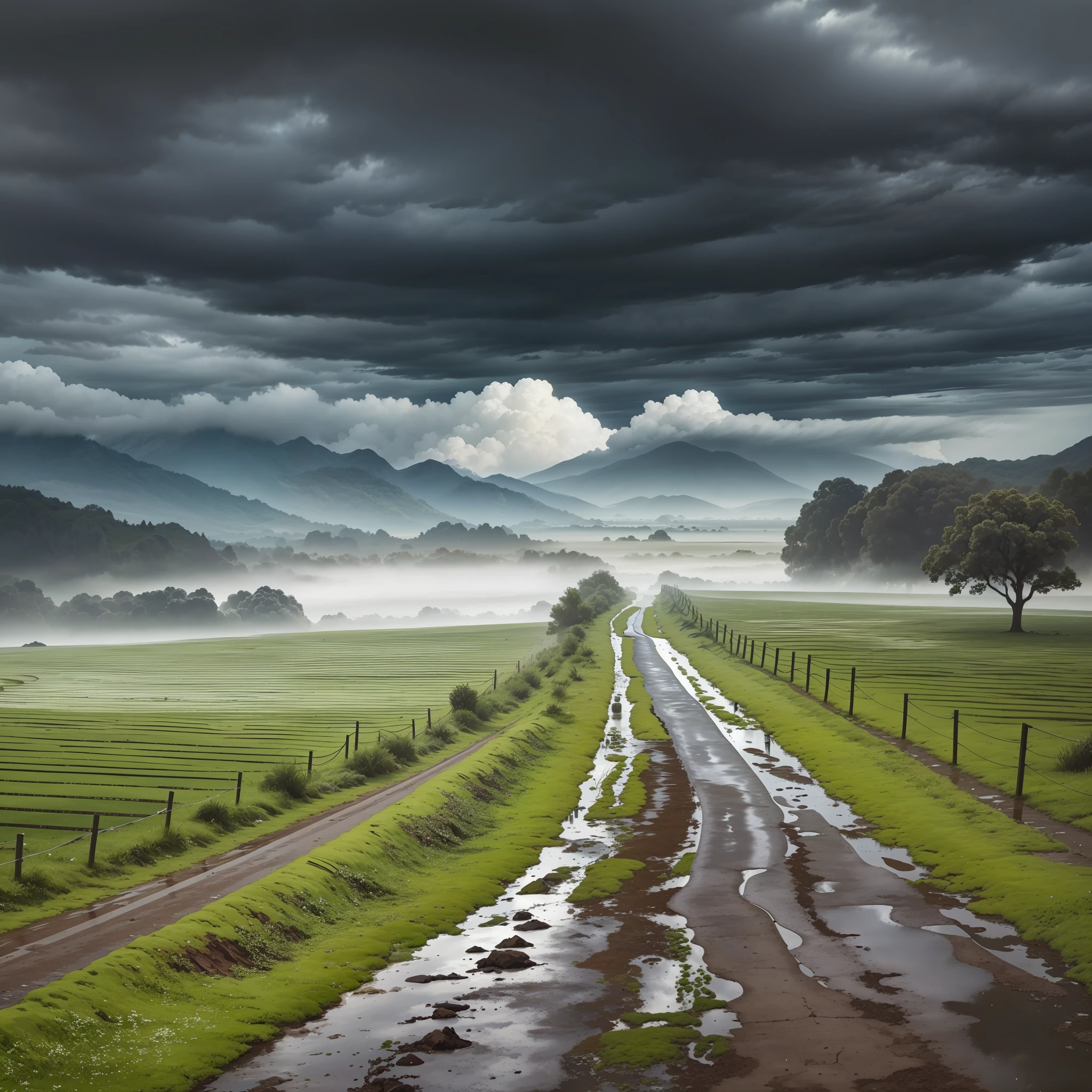 The overcast sky stretches like a gray blanket over the landscape. Dense, dark clouds gather together, concealing the sun's glow and casting a melancholy atmosphere over everything around. There is not a single ray of light that can break through the thickness of the clouds.
Gray predominates on the horizon, while clouds seem to float in the air, dancing in slow, winding movements. The shape of the clouds varies, some resembling gigantic mountains suspended in the sky, while others spread out like cotton threads scattered across the horizon.
The overcast sky gives a sense of calm and serenity, as if the world is on pause. The air becomes impregnated with a slight humidity, and the temperature seems milder under the cloud cover. The wind blows gently, bringing with it a mysterious whisper that echoes among the clouds.
Despite the absence of the sun, the overcast sky possesses a singular beauty. The different shades of gray blend into a true spectacle of nuance, creating an almost ethereal setting. The tranquil and introspective atmosphere invites reflection and immersion in deep thoughts.
While overcast skies can convey a certain melancholy, there's also a sense of mystery and anticipation. As if something were about to happen, the cloud-laden sky holds within itself a potential for change and transformation.
It is an invitation to appreciate the subtle beauty of cloudy days, to find peace in the serenity that the cover of the clouds provides and to contemplate the magic that resides in the moments of stillness. Under the overcast sky, nature reveals itself in a delicate way, inviting us to appreciate its essence and to find beauty even in the grayest conditions.