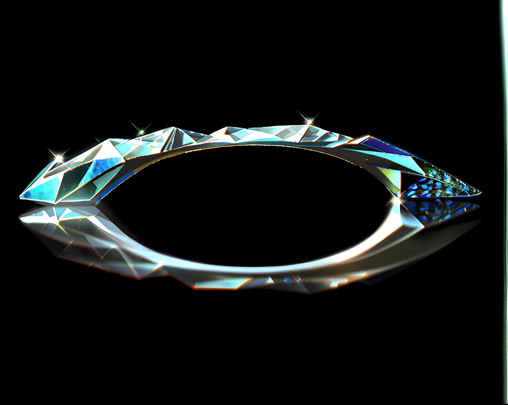 Dazzling metallic crystal, with intense and bright reflections that seem to dance on the polished surface. Each facet of the crystal is perfectly carved, revealing an intricate and complex pattern that reflects light in a dazzling way. The crystalline metal has a bluish color, reminiscent of the glow of ice, and a soft and cool texture to the touch. The light falls on the crystal sharply, creating soft shadows and enhancing the beauty of its perfect geometric shape. Photography, macro lens with high resolution, capturing all the minute details of the metallic crystal