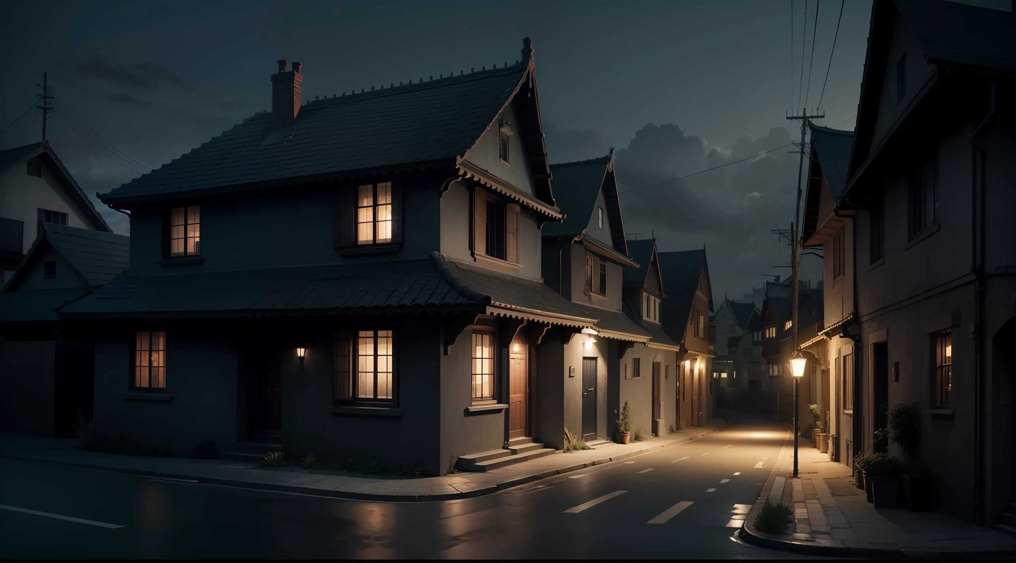house on dark street
