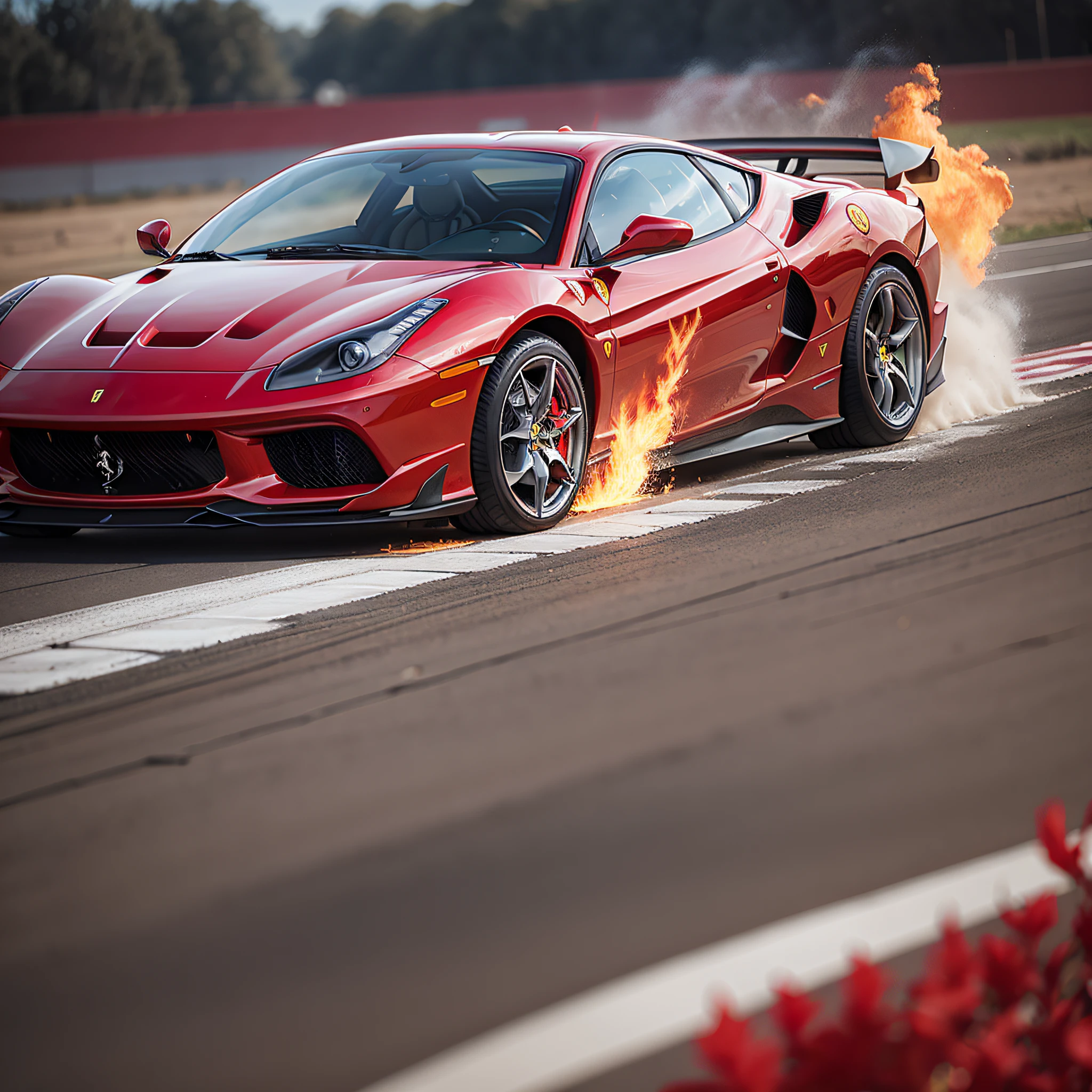 full ferrari, fire around, red, --auto --s2