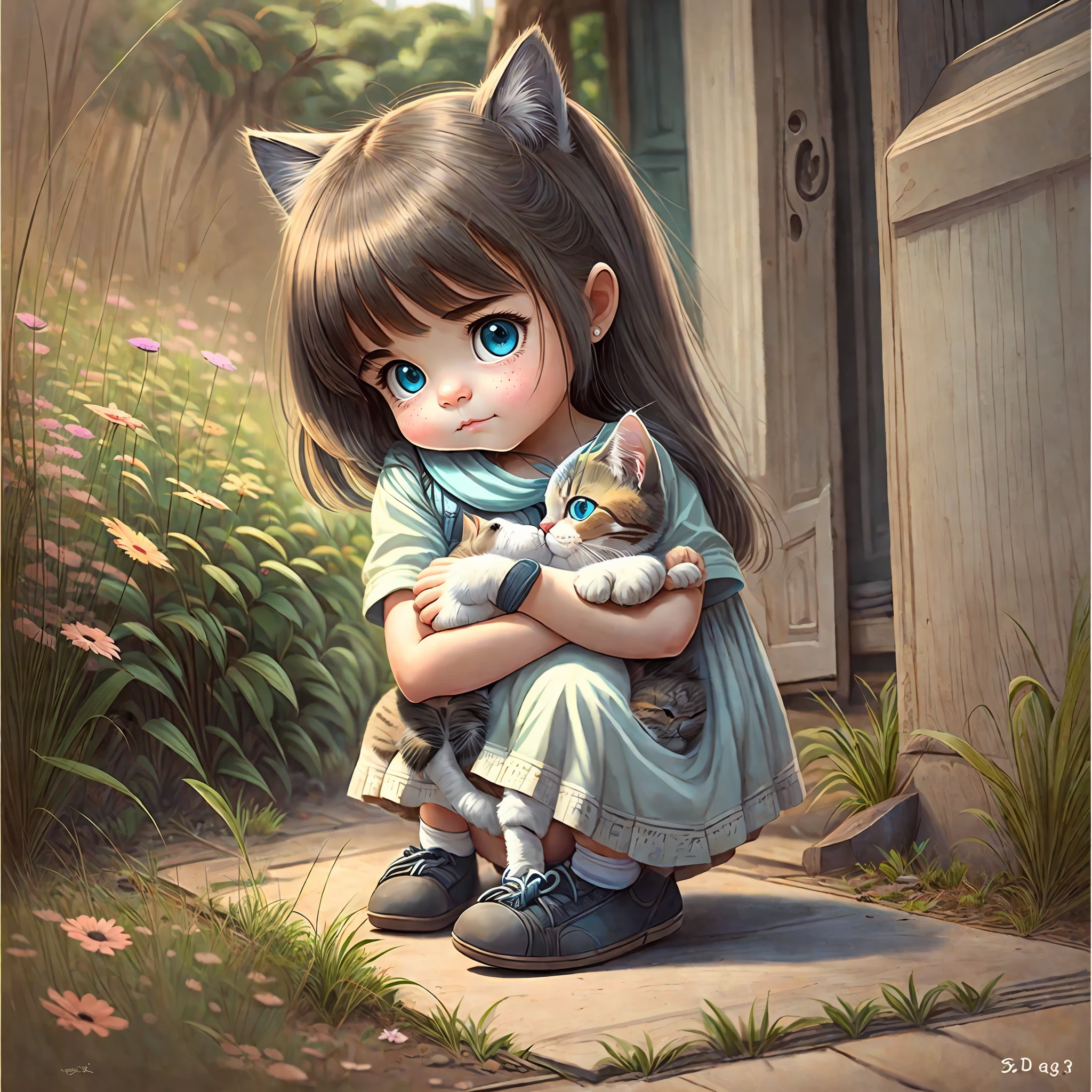 Cute holding a cat --auto --s2