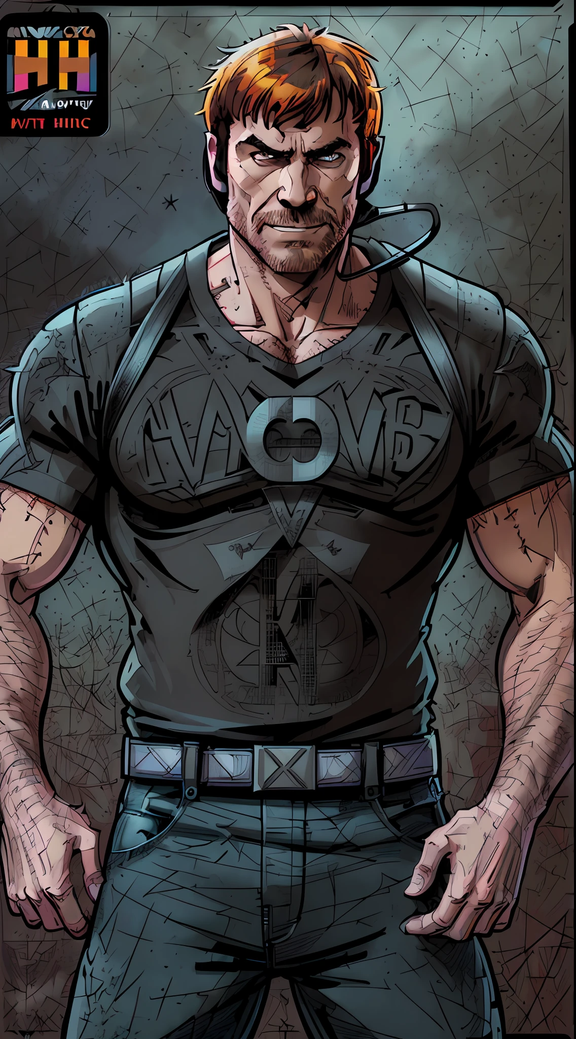 ((Vector)), (((Comics style))), Chuck Norris\, hillbilly style, evil smile, epic, realistic, faded, neutral colors, ((((((hdr)))), ((((mute colors)))), intricate scene, artstation, hyperdetailed, cinematic filmed, warm lights, dramatic light, intricate details, vignette, complex background, [[teal and orange]], slate gray atmosphere, hyperdetailed, (closeup:0.9), ((Vector)), ((Comics style)),
