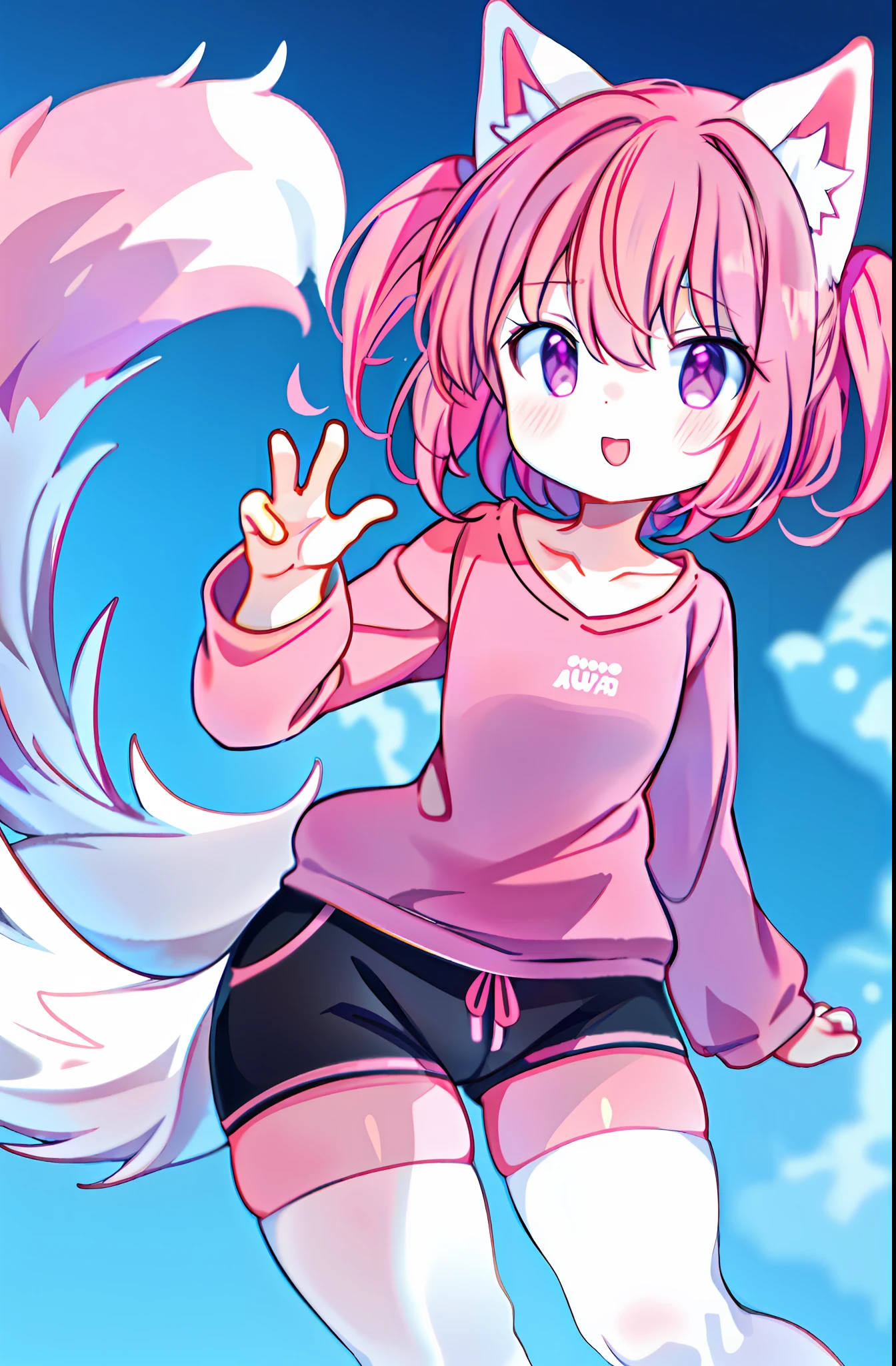 anime boy with a pink shirt, no pants, and a pink cat, fursona!!!!, female furry mini cute style, cute anime catboy, furry fursona, furry art!!!, holo is a wolf boy, furry furaffinity, fursona art, nyaruko-san, female fursona, nekomimi, anime catboy, fursona commission, solo, thick_thighs,wide_hips