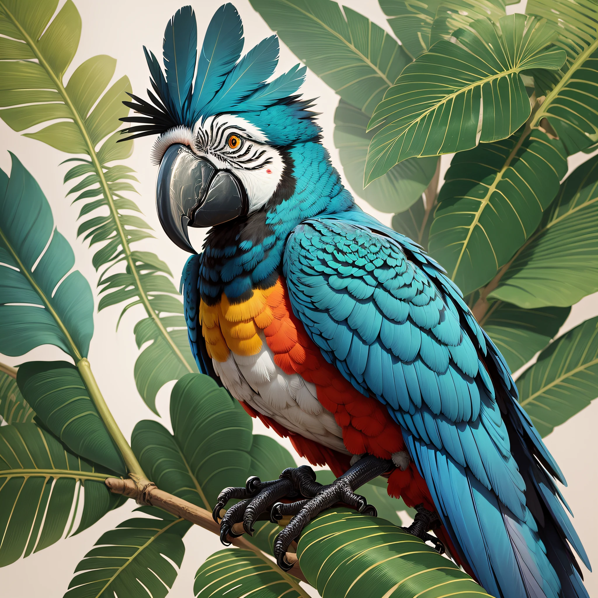 IMAGE OF MACAW PAINTED ON WHITE BACKGROUND --auto --s2