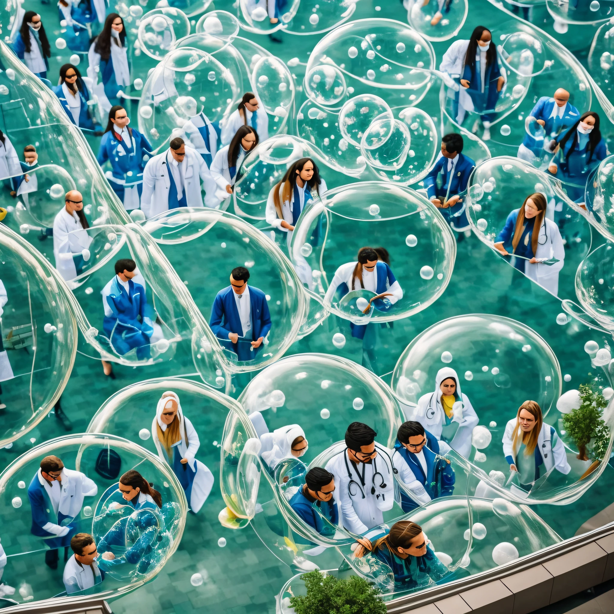 Medical students separated from other courses in bubbles within the university --auto --s2
