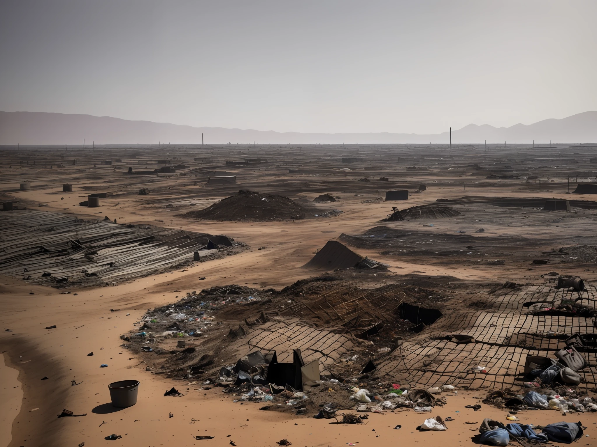 there is a dirt field with a lot of trash on it, iron smelting pits, landscape of flat wastelands, photograph taken in 2 0 2 0, looking partly to the left, the photo shows a large, photo taken in 2 0 2 0, facebook post, photo of poor condition, leaked image, burnt huts, some tanks destroyed