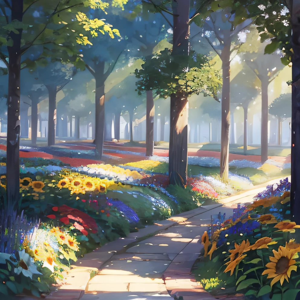 Immerse yourself in the beauty of nature with a vibrant illustration. Picture a colorful garden brimming with an array of flowers, each displaying its unique colors and sizes. From the delicate petals of the roses to the bold hues of the sunflowers, this encha. childrens book illustrationnting garden is a feast for the eyes. Let your imagination wander among the blooming blossoms and embrace the joy that nature's palette has to offer. --auto --s2