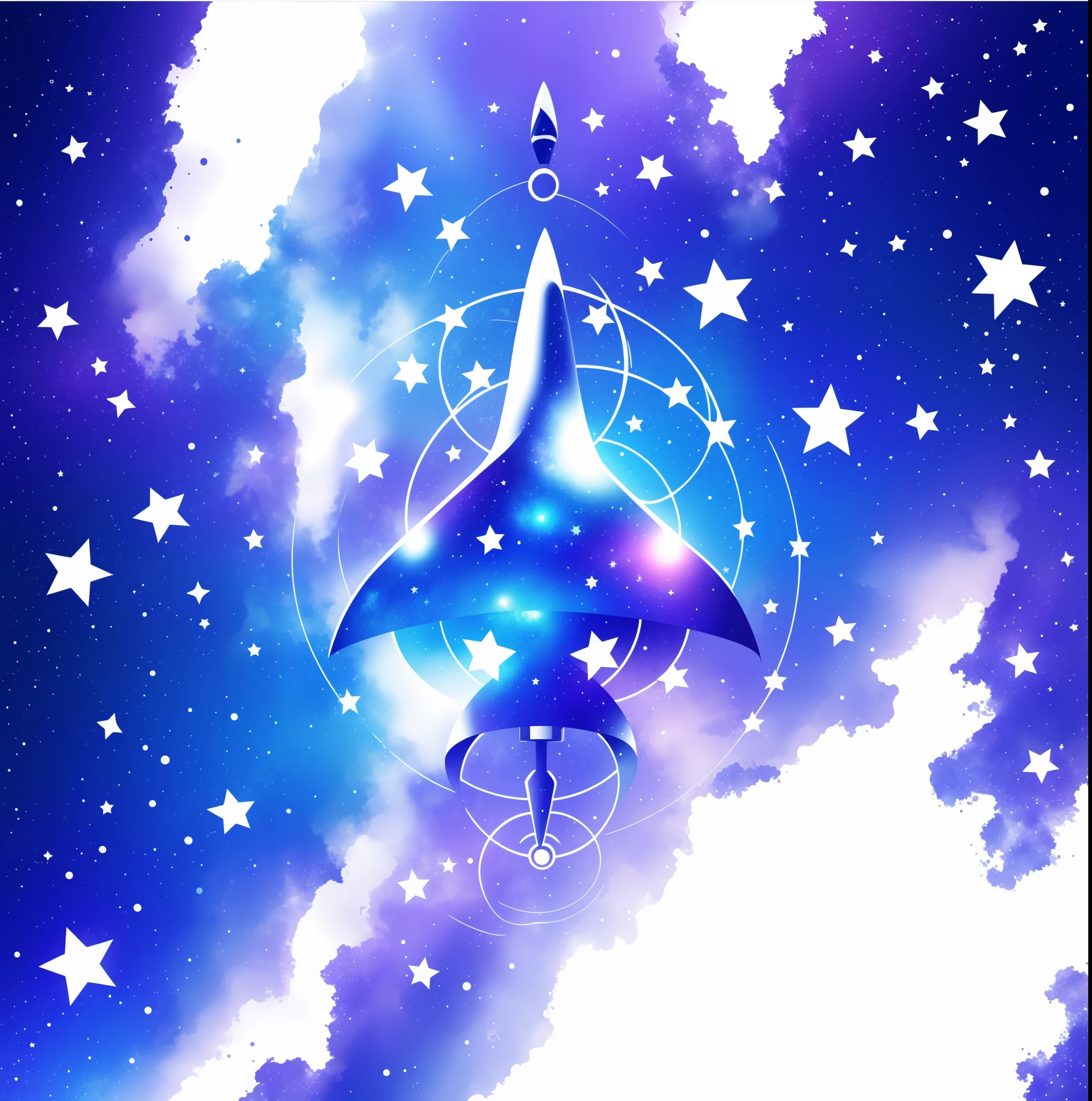 CosmicInk, white background, spaceship, aliens, logo, brushes, stars, inkspots, vector, white background