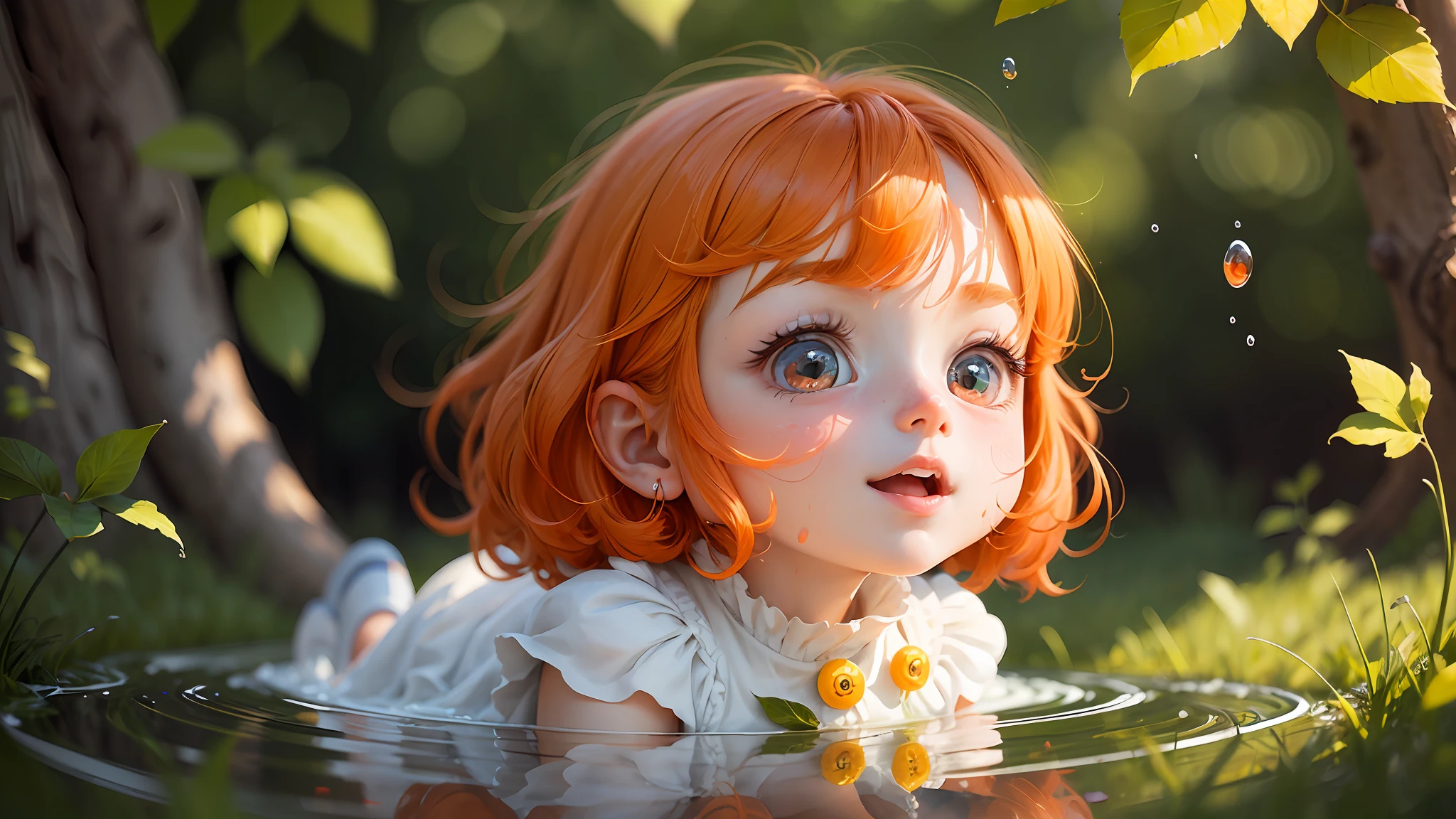 (Masterpiece: 1.2, Best Quality), cartoon girl holding a strawberry ice cream that is melting in the grass(Cute Big Eyes: 1.2), (Very Detailed CG Unity 8k wallpaper, Masterpiece, Best Quality, Ultra Detailed, Best Shadow), (Detailed Background), (Cute Smiley Face, Cute Detail Eyes), High Contrast, (Best Lighting, Extremely Delicate and Beautiful), 1girl, (Colored paint splashed on transparent background, Dulux,)), ((Caustic)), Dynamic Angle, Pure ginger-haired --auto --s2