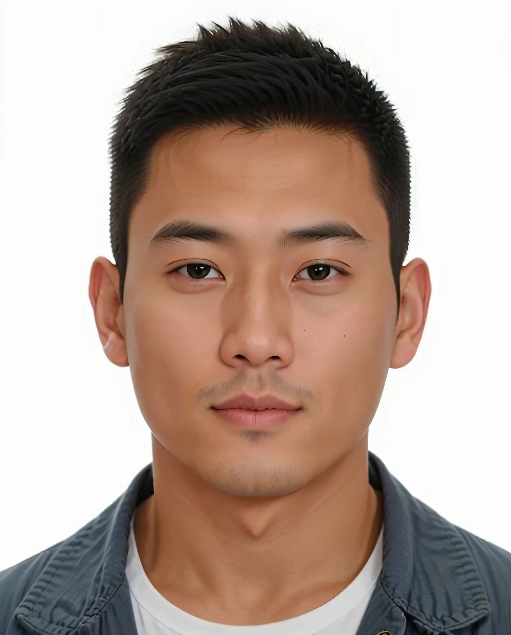 2 8 years old, Southeast Asian round face, Asian male, professional profile photo, handsome looks, bald head, 8K, ultra clear,