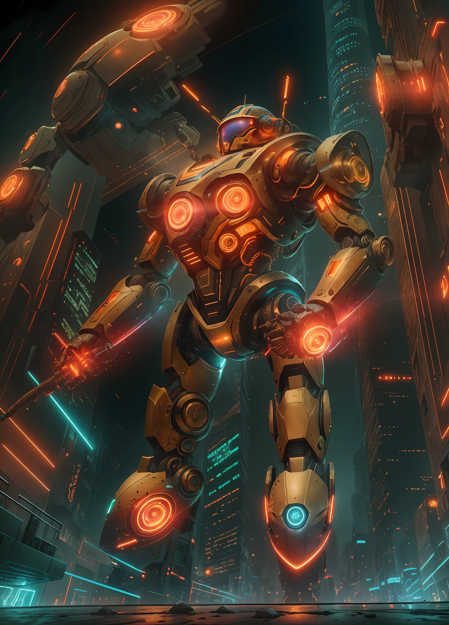 a close up of a mshn robot , futobot, cyborg , wearing cyberhelmet glowing circle , battle armor, mshn factory, tubes connected to neck, neon light
photorealistic, masterpiece, best quality, 35mm film, film grains, cyberpunk,EbonyGoldAI
