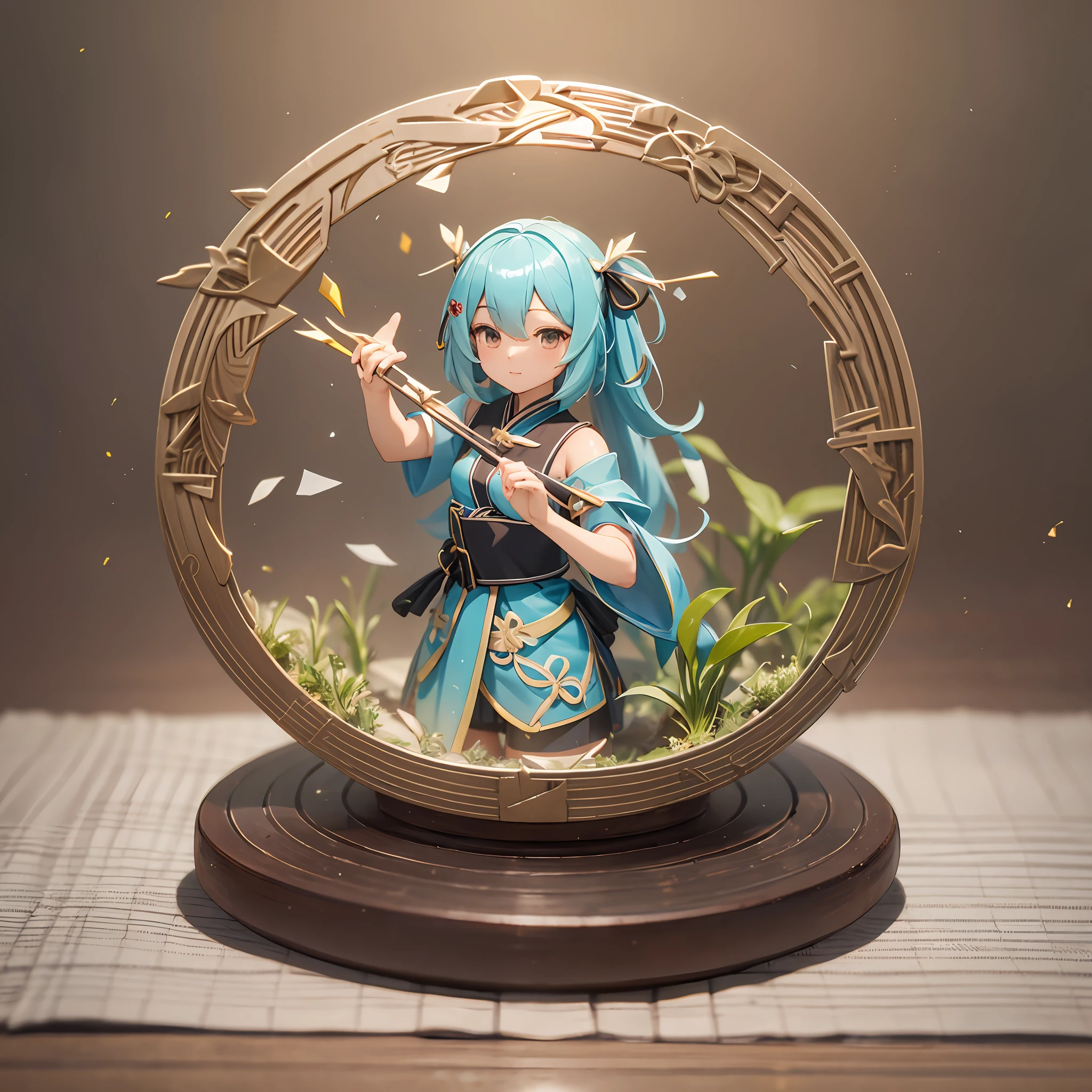 Zongzi figure, cute, cute, modern style, national softness, CG sense, clay material, edge light, motion effect, lens 85 fixed focus, cute hairpin, paper art, redshift renderer, starlight, game original art, court style, movie composition, overexposure --auto --s2