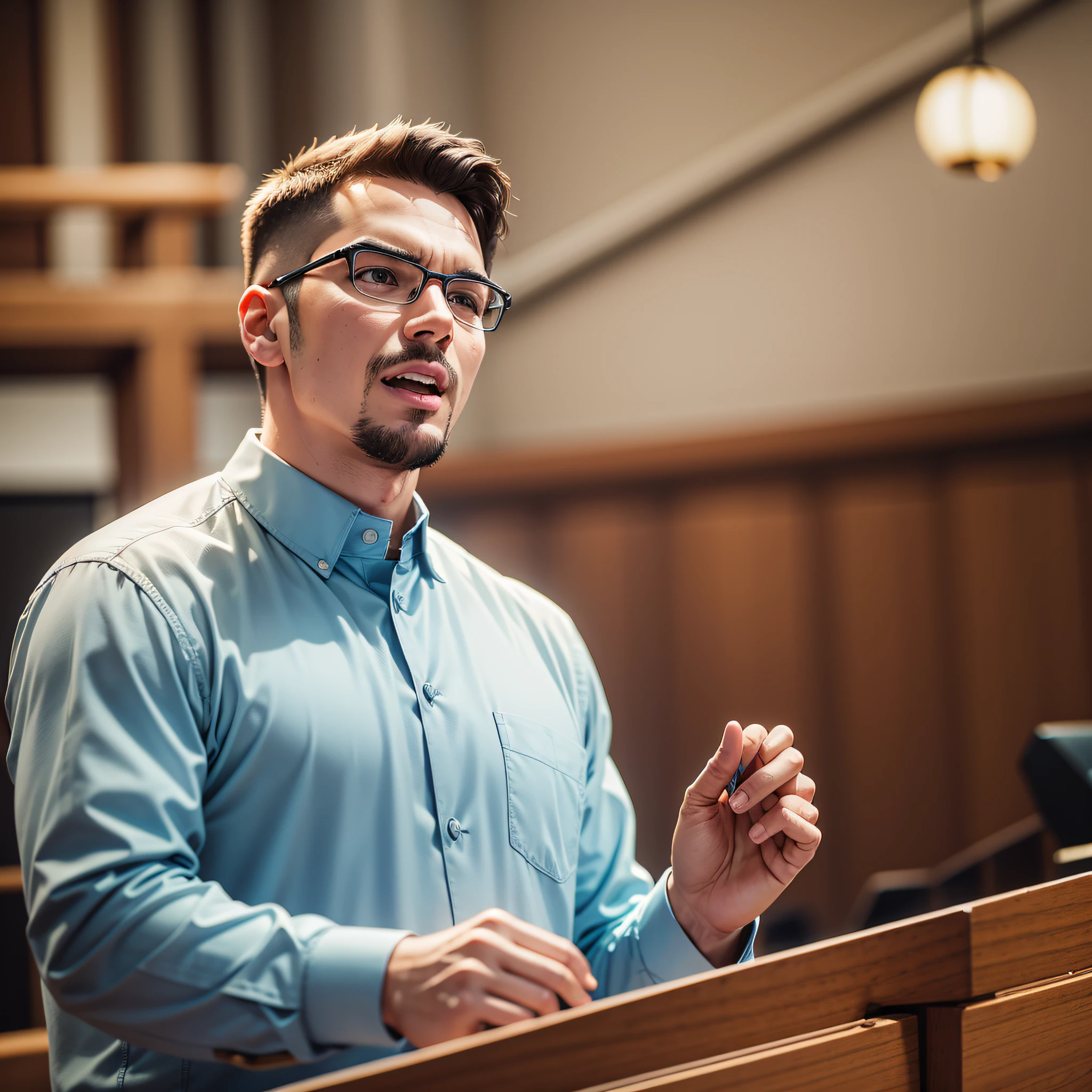 pastor preaching in evangelical church --auto --s2