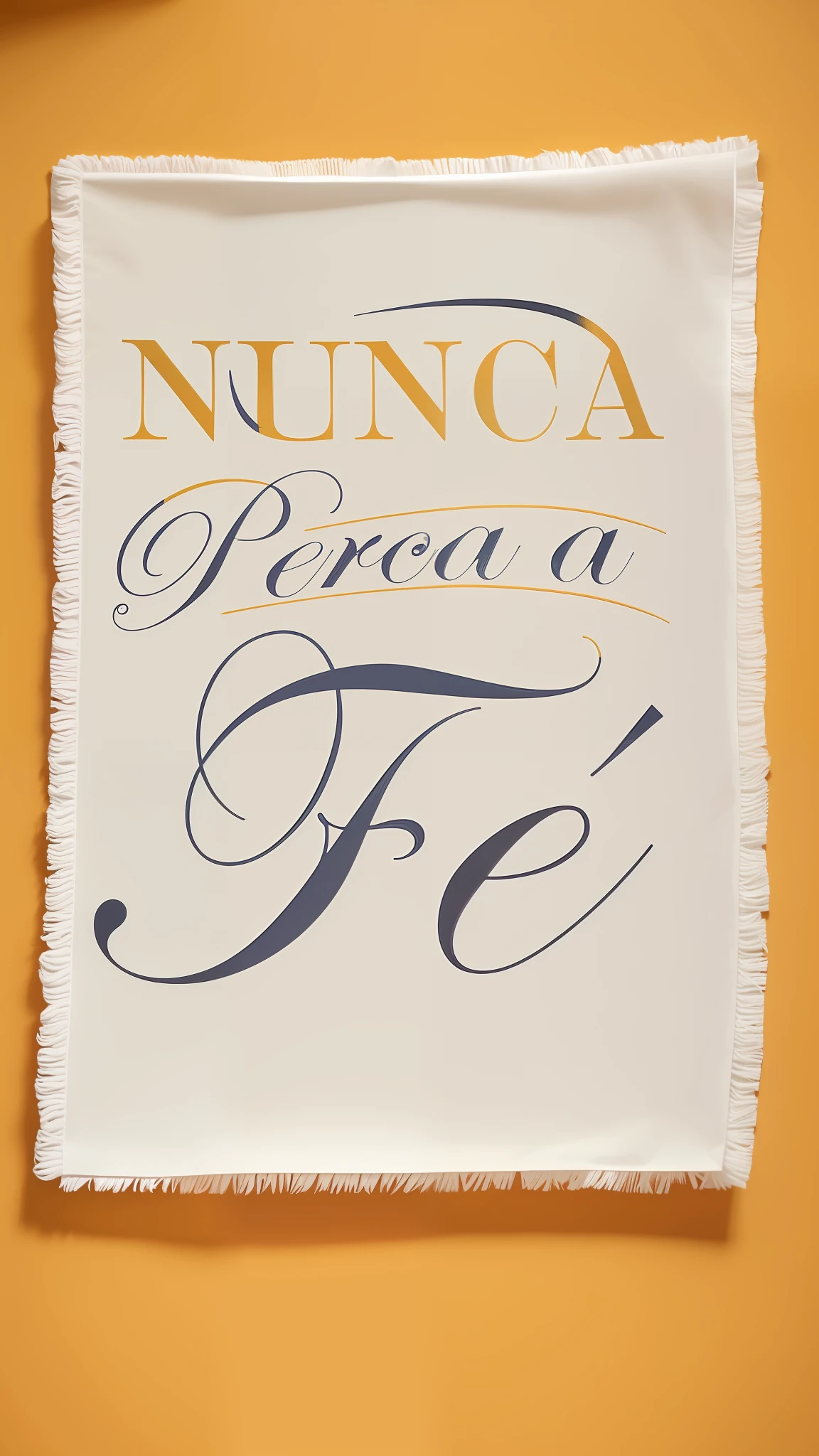 a closeup of a white poster and with black and white text 3d golden letters, with background in the form of a napkin with the texture of jeans , by Nándor Katona, by Noe Canjura, muy defined, by Beta Vukanović, unrea 5, by Lucebert, funereal, by Federico Uribe, nmm, by Almada Negreiros, lettering, 32k