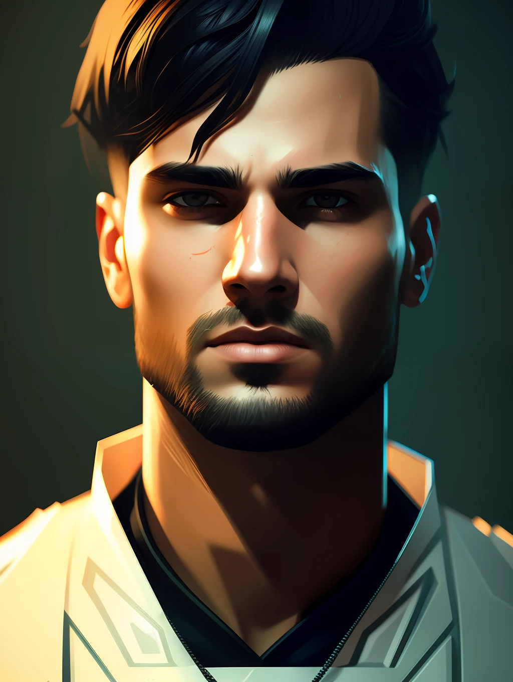 Portrait of a young insanely handsome man, art in the style of Maciej Kuciara