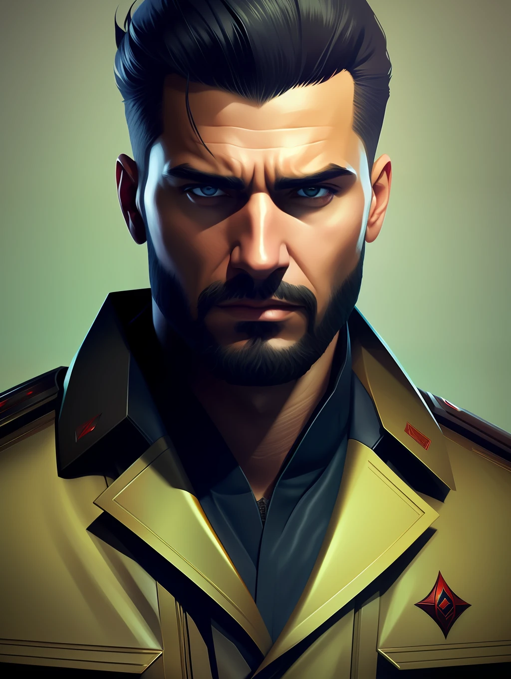Portrait of an insanely handsome senior man, art in the style of Maciej Kuciara