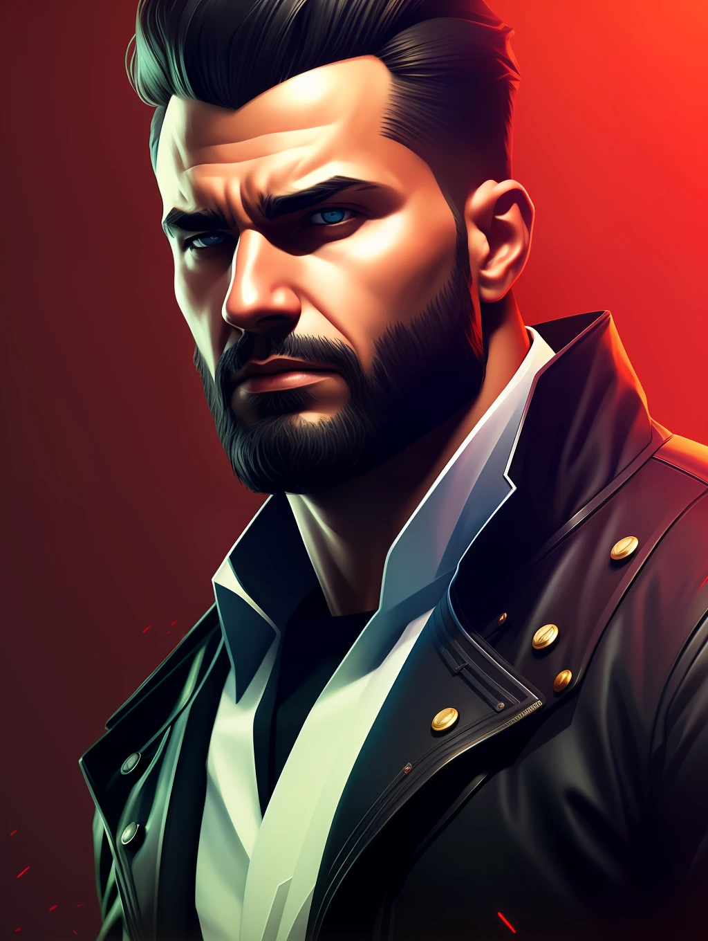 Portrait of an insanely handsome senior man, art in the style of Maciej Kuciara