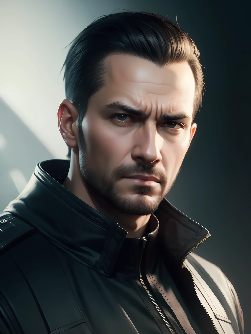 Portrait of an insanely handsome senior man, art in the style of Maciej Kuciara