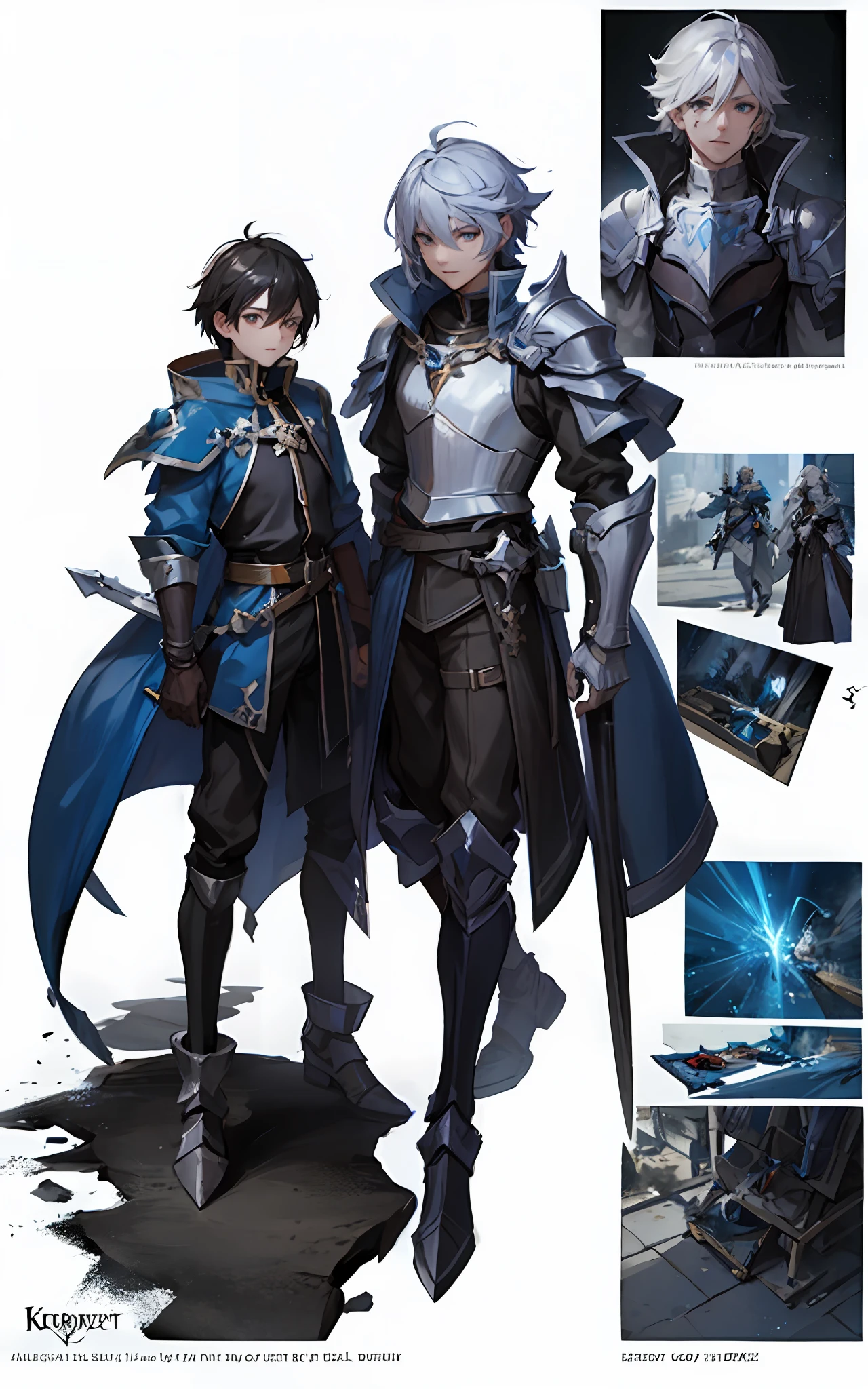 Cartoon image of male knight with blue eyes with sword and armor, hero character art, game character art, Duelyst style, official character art, RPG character art, full portrait of the magic knight, Kusart Krenz key art male, epic mage boy character, RPG concept art character, high quality character design, concept art character posing, RPG character