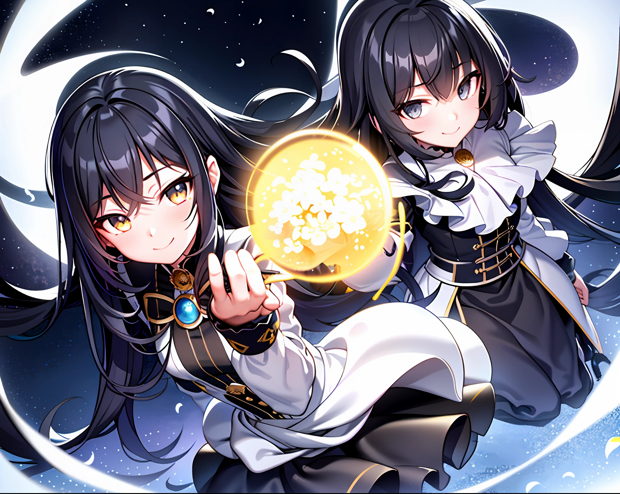 [(white background:1.5),::5] (isometric:1.0), double exposure, bubble,
mid shot, full body,
//
masterpiece, best quality, 1girl, (colorful),(finely detailed beautiful eyes and detailed face),cinematic lighting,bust shot,extremely detailed CG unity 8k wallpaper,black hair,long hair,black eyes,solo,smile,intricate skirt,((flying petal)),(Flowery meadow) sky, cloudy_sky, building, moonlight, moon, night, (dark theme:1.3), light, fantasy,looking at viewer,