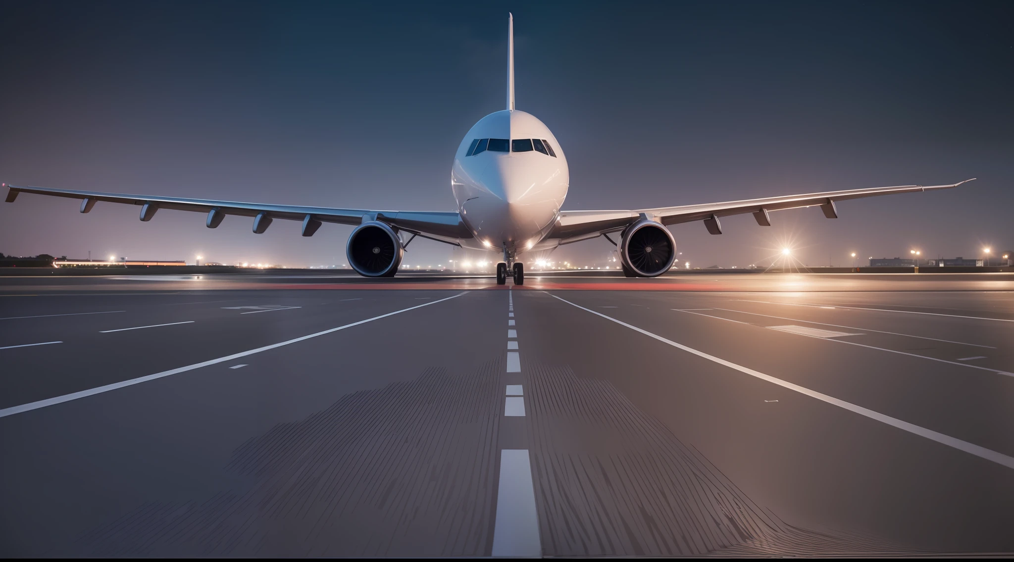 Landscape-photography; Architectural;
photo-realistic; lens-compression, perspective-compression;
A large jetliner lands on an airport runway late at night. The runway is neatly lined with many colourful lights. The lights of the airport terminal building can be seen in the distance;
Camera="NIKON Z9", Lens="NIKKOR Z 70-200mm f/2.8 VR S", "ISO1600;F8"