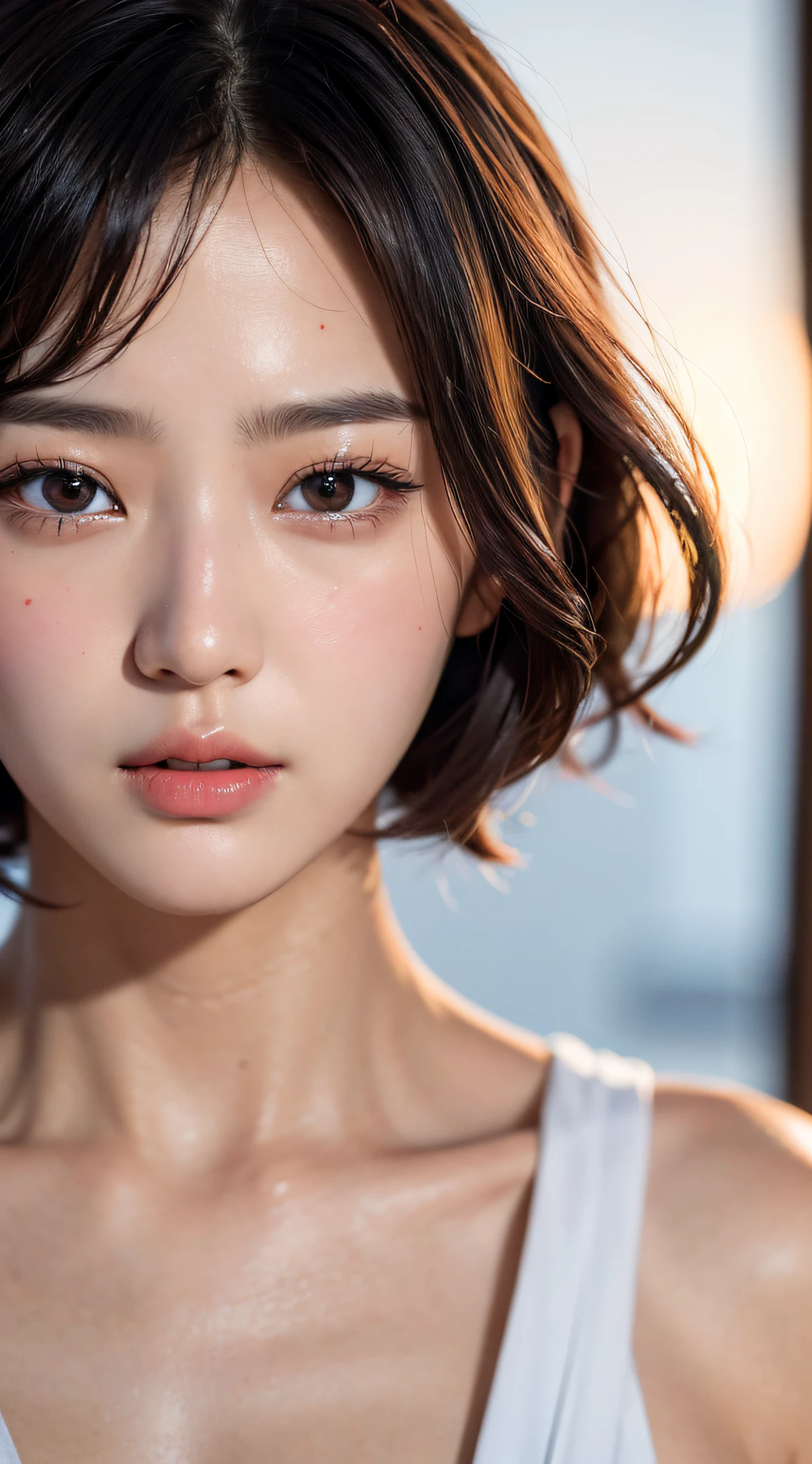 (gyeongsan:1.5), close up, masterpiece, best quality, raw photo, photorealistic, face, incredibly absurdres, beautiful girl, cute, short hair, depth of field, highres, ultra-detailed, finely detail, extremely detailed, extremely detailed eyes and face, sharp pupils, realistic pupils, sharp focus, ccinematic lighting