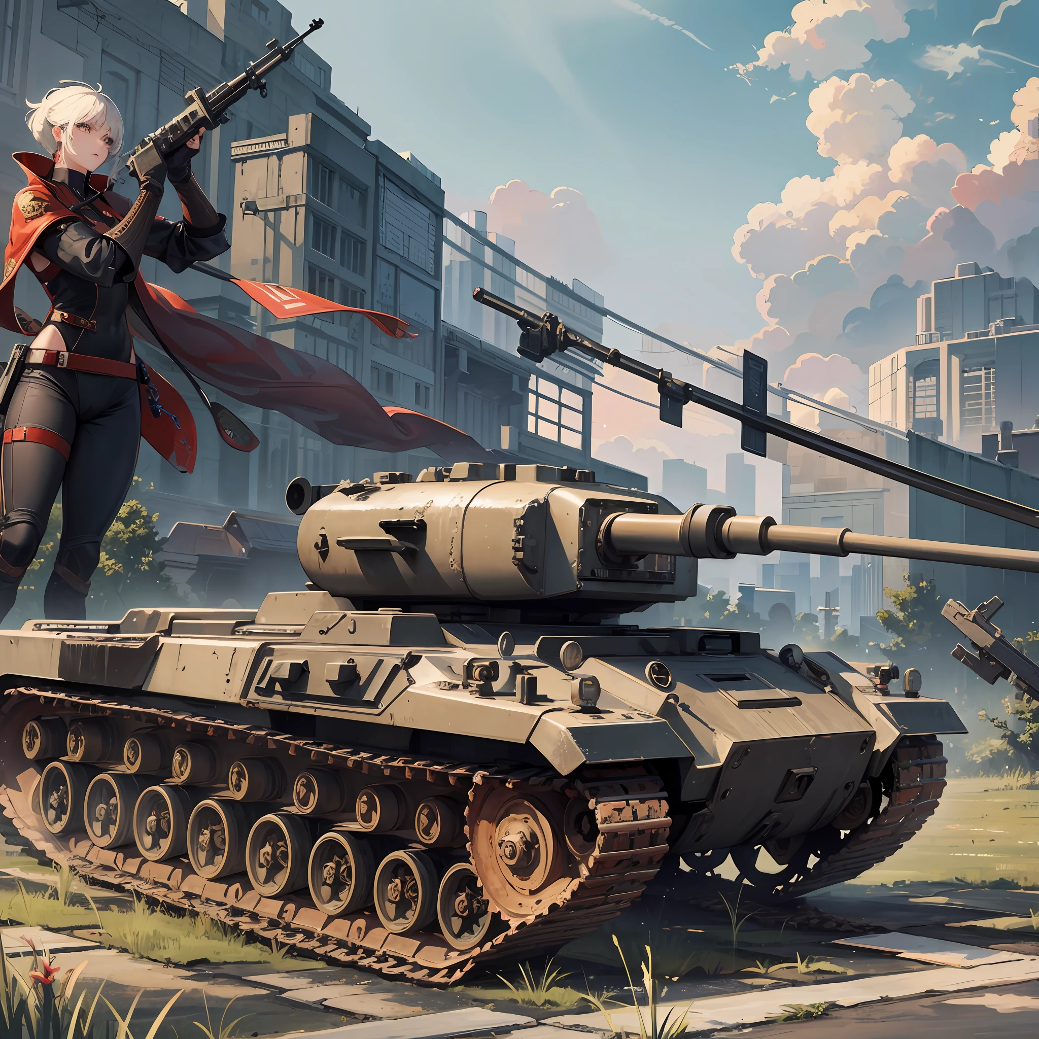 Heavy Industries, Functional Wind, Future World, Male, Strong Physique, Chinese, Weapons, Weapons, Firearms, Doomsday Judgment, Tanks, Ruins --auto --s2
