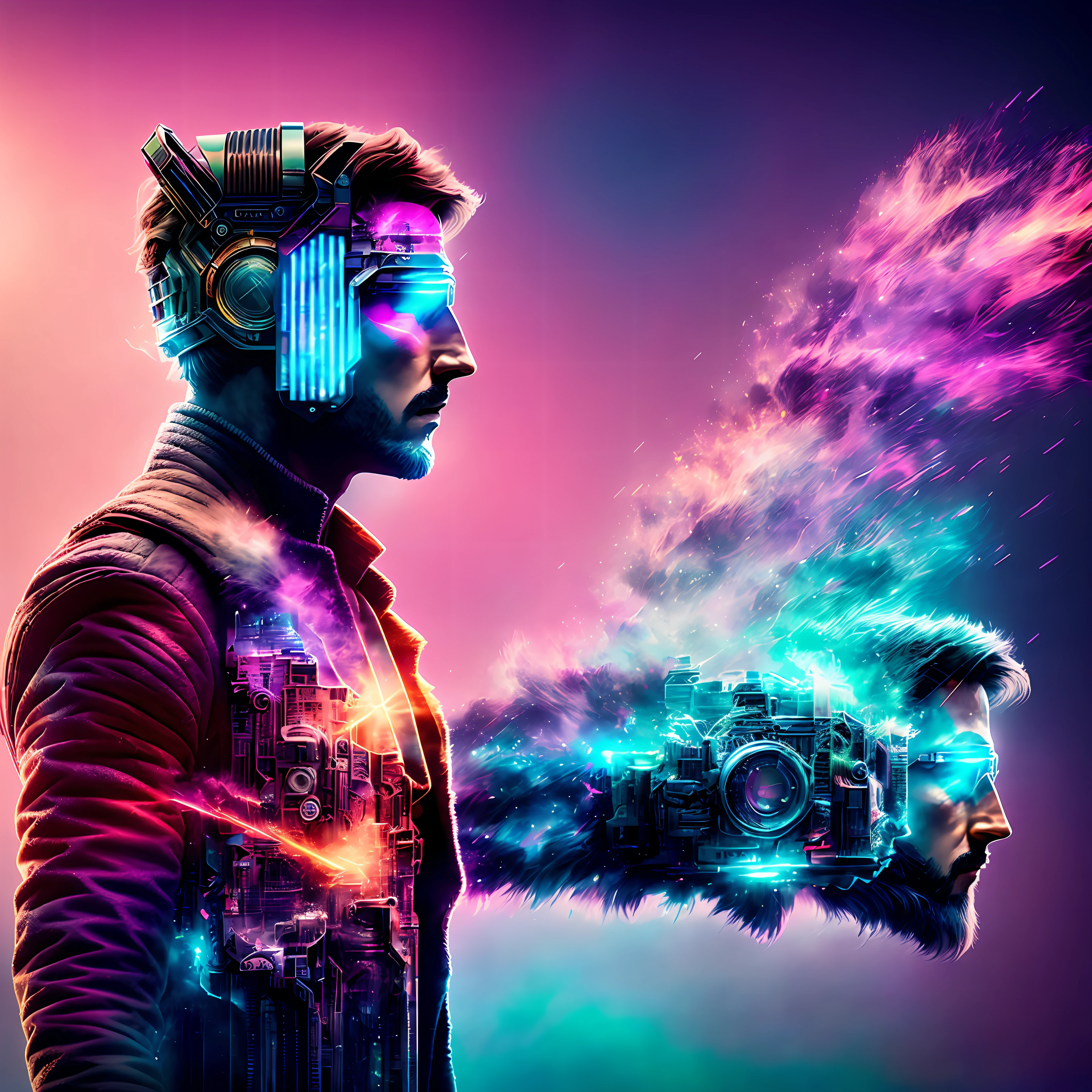 knollingcase, solo were-tiger/man[buff, muscular, (pink and teal striped)], (((vibrant, photo realistic, realistic, dramatic, sharp focus, 8k)))