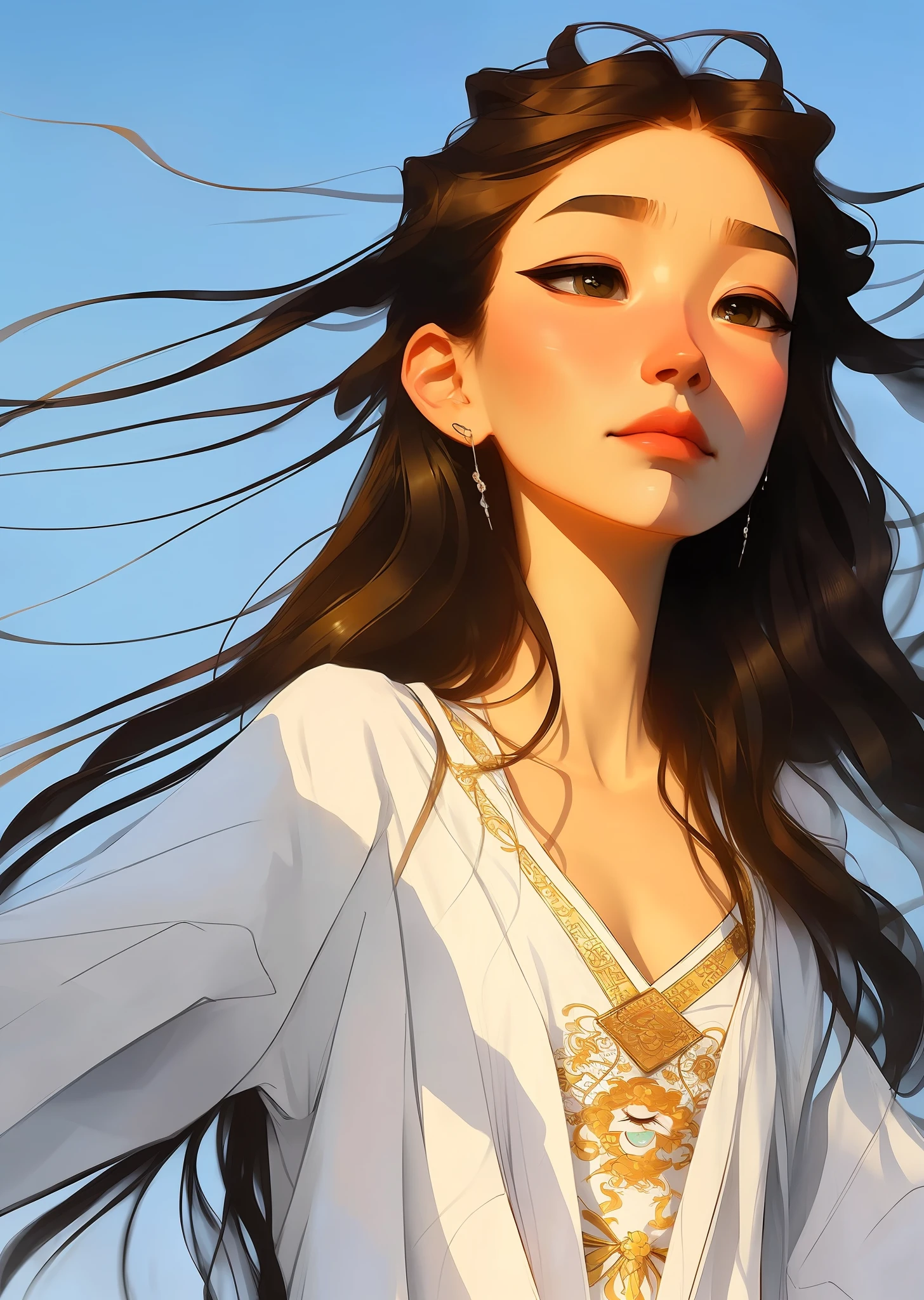 ((full body)), samdoesarts style award winning full body portrait of a beautiful woman, ((perfect feminine face)),((Ancient Chinese Clothes)), ((Peking Opera costumes)), (Long sleeves) Gazebo, Complex, (Beautiful Detail Eyes),((Hairpins, twisted hair)), (Sunlight), shaded flat illustration, digital art, trending on artstation, highly detailed, fine detail, intricate, art by artgerm and rutkowski and alphonse mucha,