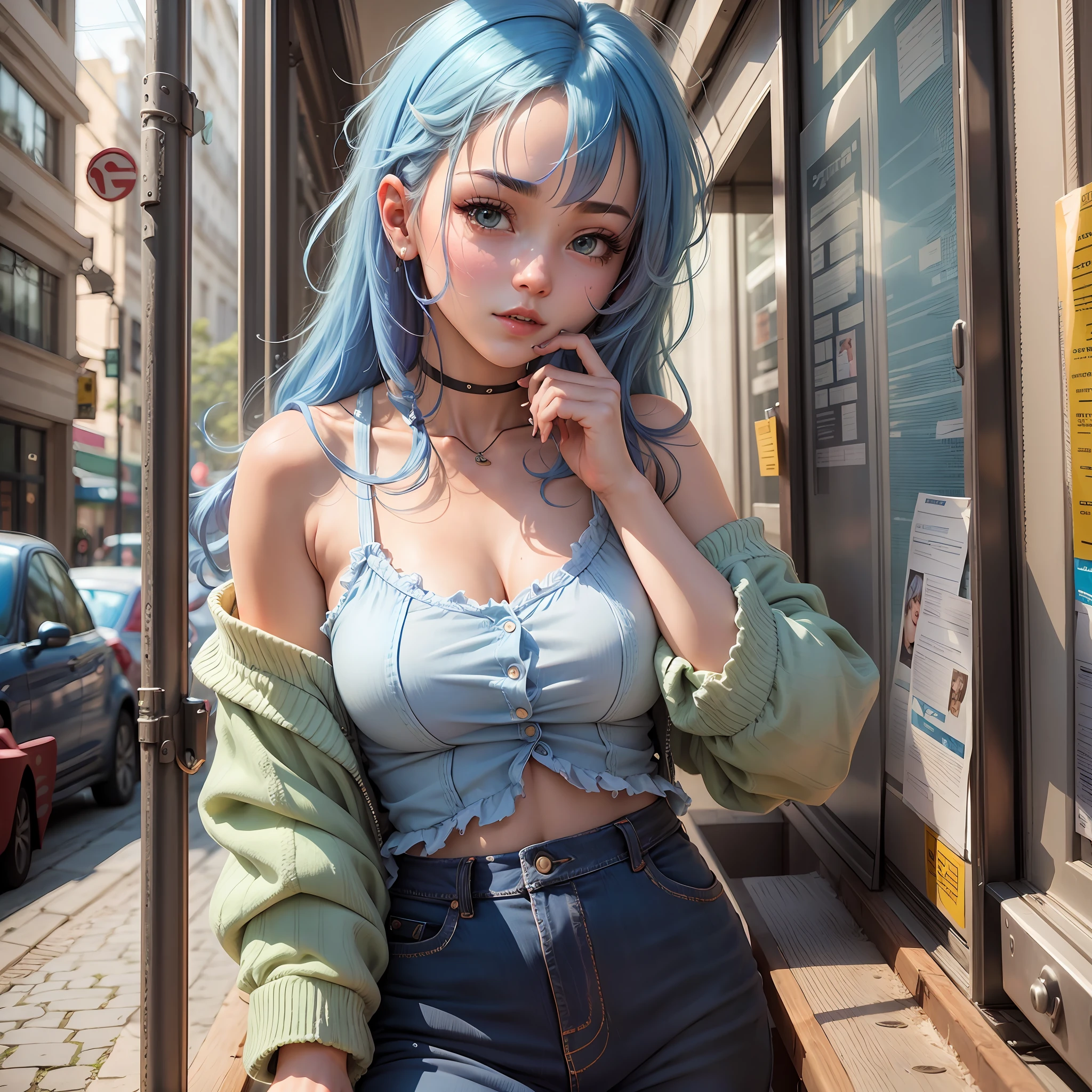 Blue-haired, cute girl --auto --s2