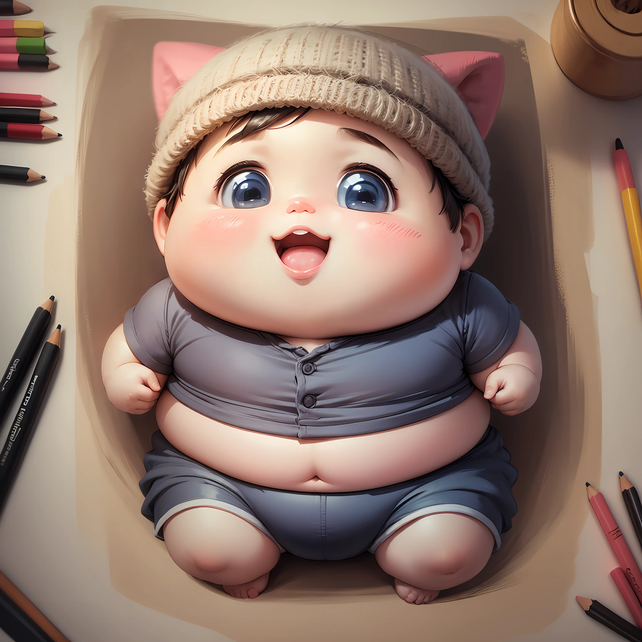 boy in drawing, cute, happy expression --auto --s2
