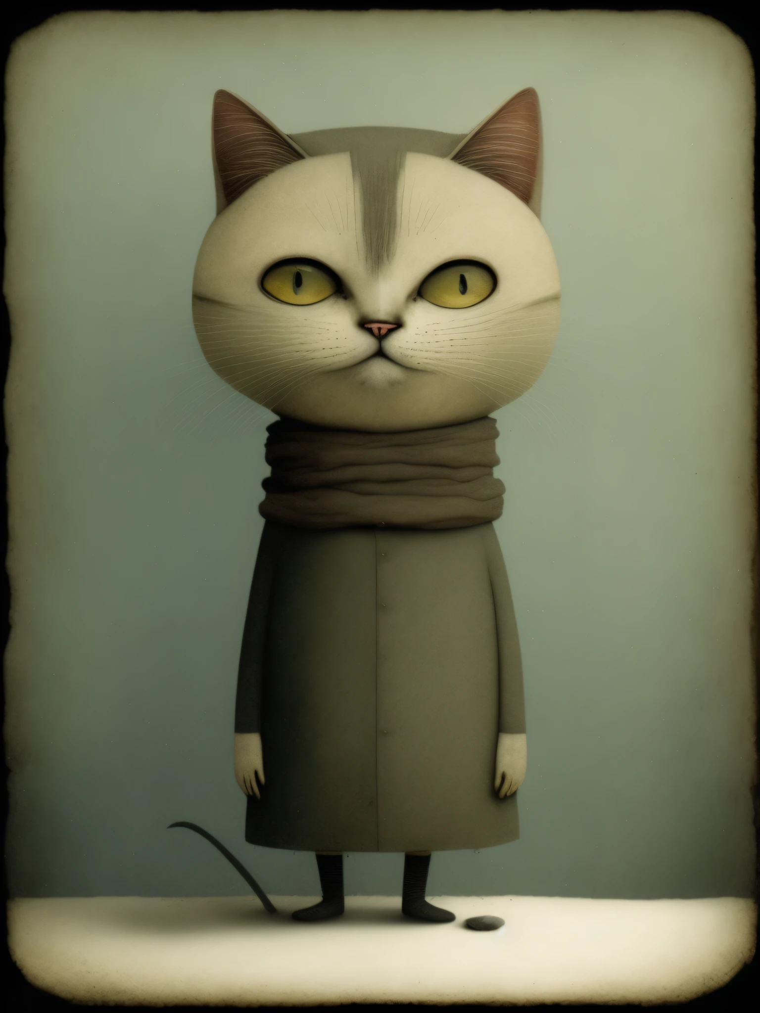 (Stable Diffusion))),landscape depiction) Winter cat ((portrait)))(Painter)))) Gorgeous (((画质词))) Ethereal ((Screenpainting))) Surreal ((风格描述)) painting by Gabriel Pacheco.