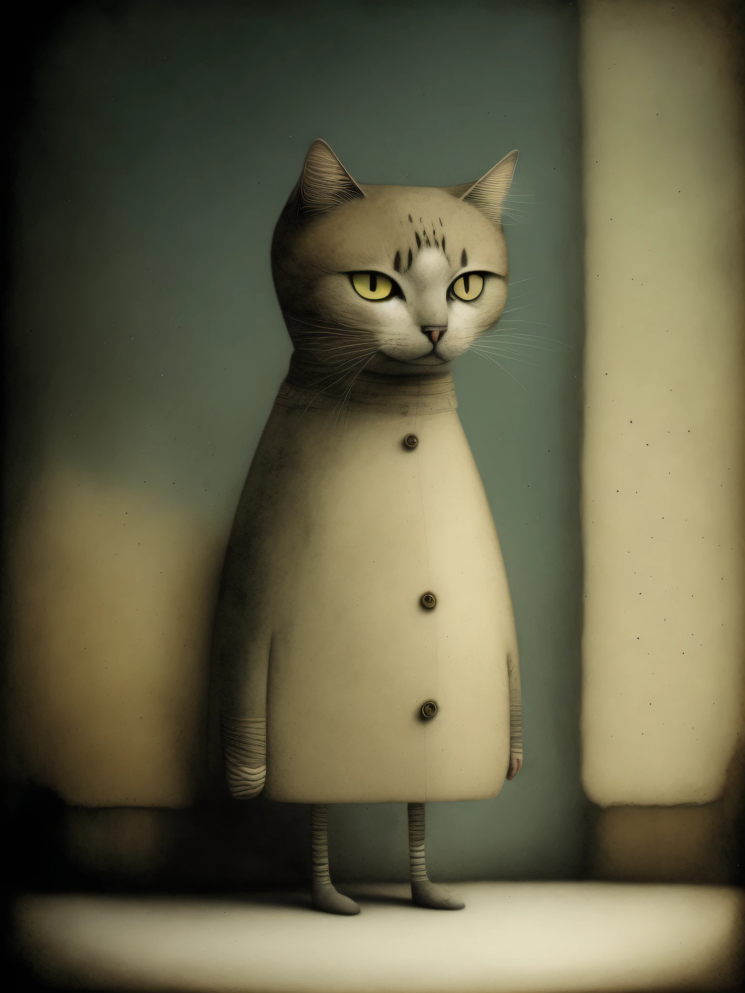 (Stable Diffusion))),landscape depiction) Winter cat ((portrait)))(Painter)))) Gorgeous (((画质词))) Ethereal ((Screenpainting))) Surreal ((风格描述)) painting by Gabriel Pacheco.