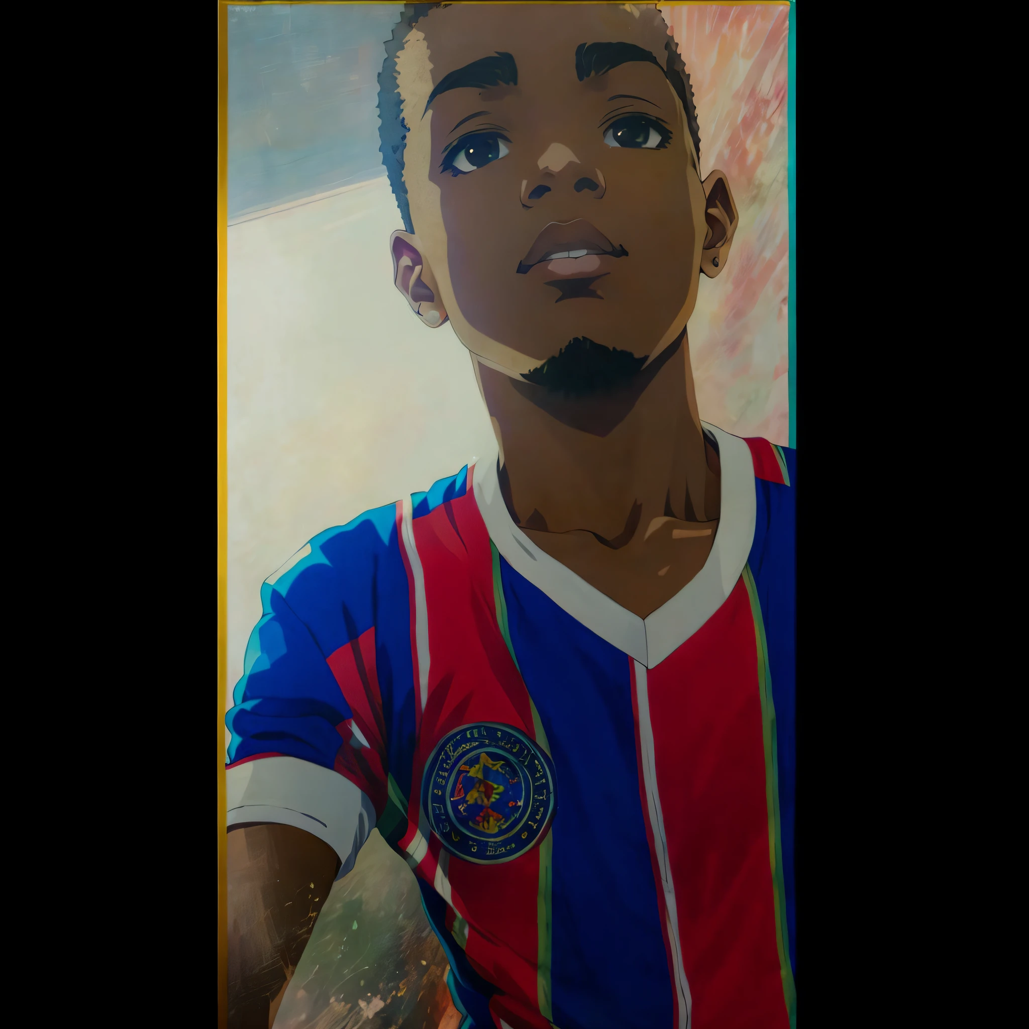 "(high resolution, anime style, masterpiece) [style transferred: black skin], dynamic pose, dynamic angle, (1 boy), ".