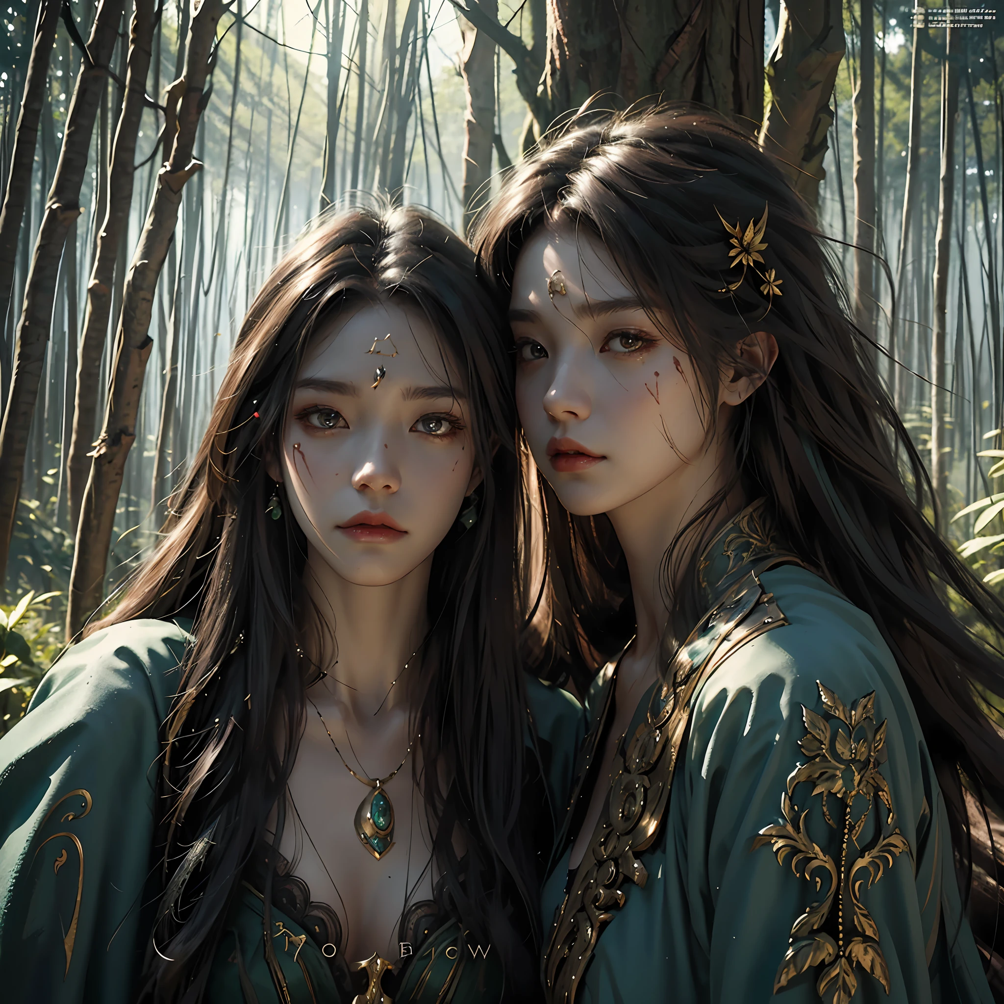 close-up of a woman in war clothes, by Yang J, detailed fantasy art, stunning character art, fanart best artstation, epic and exquisite character art, beautiful armor, extremely detailed art, detailed digital anime art, artgerm on artstation pixiv, forest spirits, forest guardian, black hair, green details, guweiz, deity, forest, forest deity, guardian, brown eyes, detailed face, blood, light scars, art with realistic features of a human girl, guweiz, guweiz, realistic, forest, white indigenous, indigenous