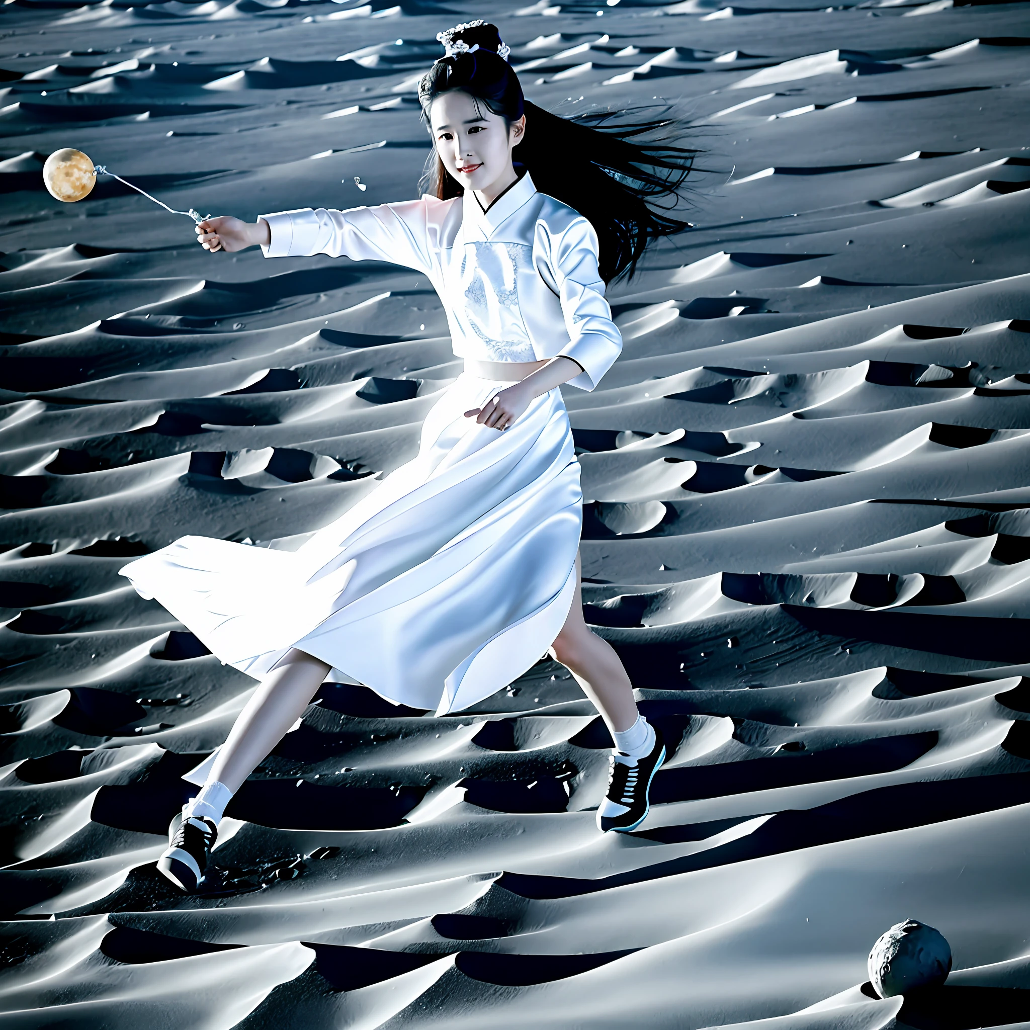 Liu Yifei walking on the moon