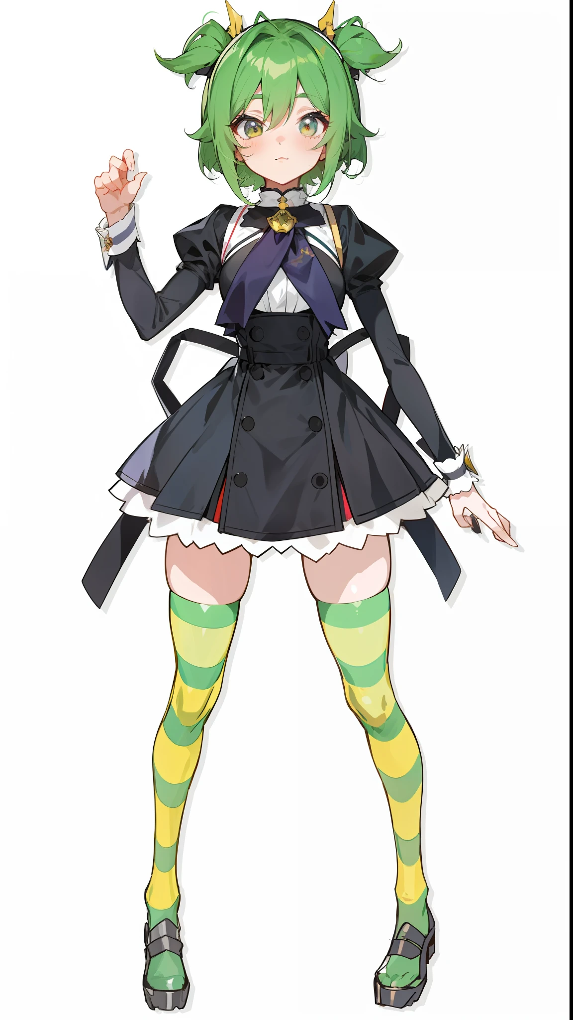 a close up of a person in a dress and a coat, Mai thi Yoshimura from assault lily, anime visual of a cute girl, female anime character, anime girl named lucy, anime girl in a maid costume, best anime character design, anime best girl, anime full body illustration, full body!!, official character art, anime moe artstyle, anime woman fullbody art