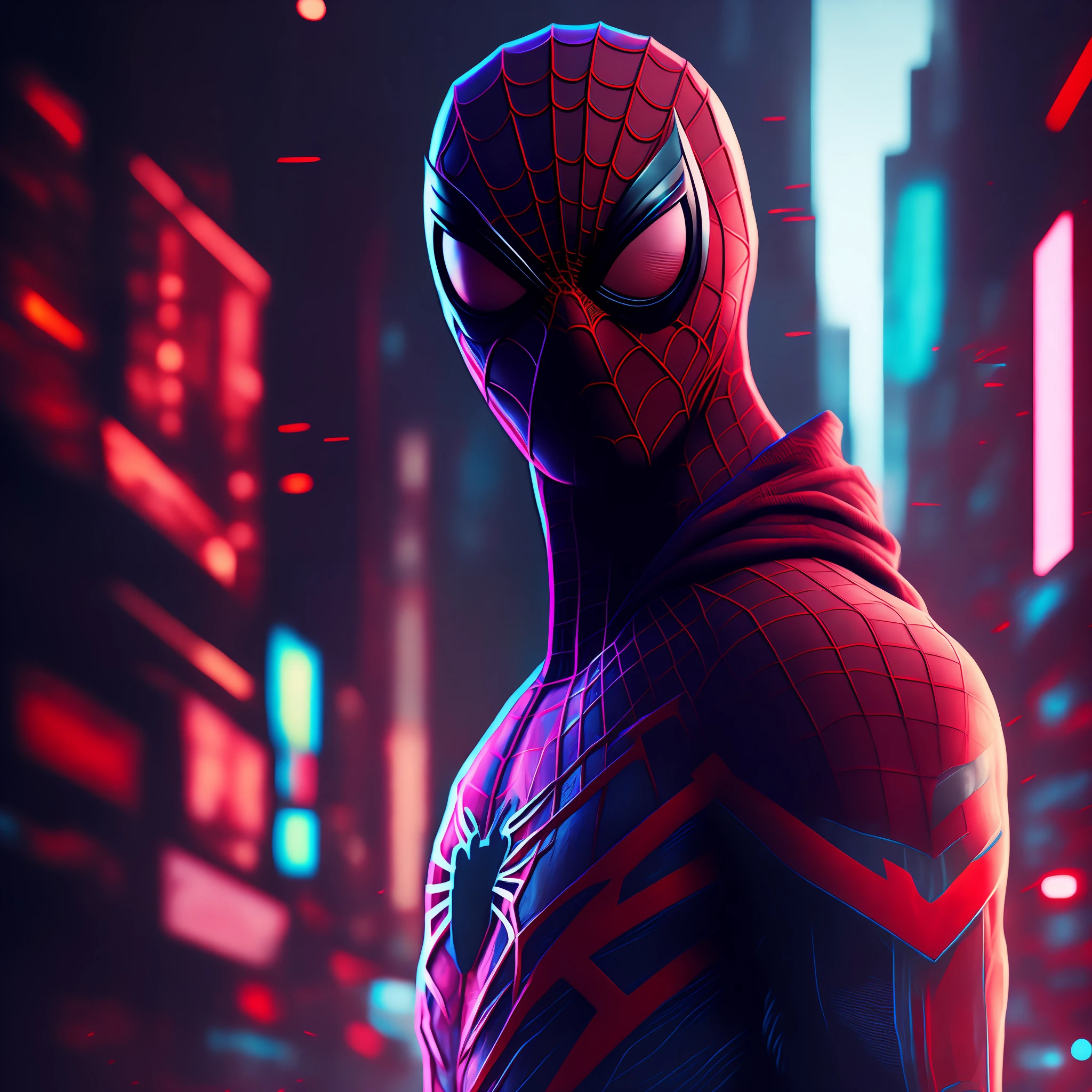 Spider man,Cyberpunk,8k.