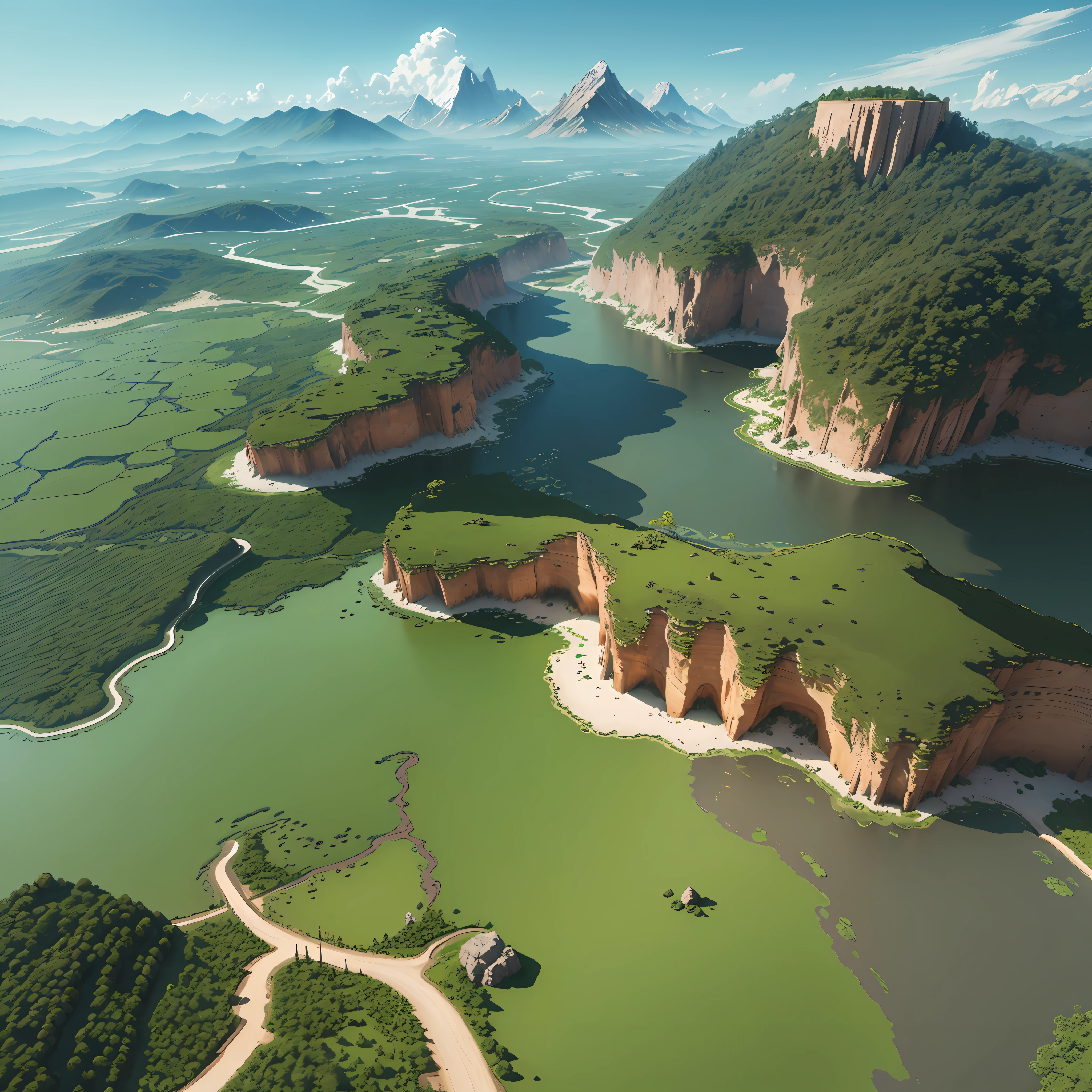 Enhance your landscape in the style of Minecraft by following the tips below to make it as realistic as possible:
1. Choose suitable textures: Be sure to select textures that complement each other and have high quality. This will prevent the blocks from looking out of place and contribute to a cohesive appearance of the landscape.
2. Vary the terrain: Add different types of terrain, such as mountains, plains, forests, and oceans. Also include variations in the height of the terrain, creating hills and valleys. The diversity of terrains provides a more natural and interesting aspect to the landscape.
3. Add diverse vegetation: Include a variety of trees, flowers, shrubs, and grasses in different parts of the landscape. This diversity of vegetation increases the sense of life and authenticity. Remember to consider the distribution of species according to the corresponding biomes.
4. Add details: Include highlighting elements to make the landscape more interesting. Add rocks, caves, ravines, suspension bridges or even ancient ruins. In addition, use elements such as streams, waterfalls and water currents to give more life to the environment.
5. Adjust the lighting: Pay attention to the lighting in your landscape. Consider the time of day and use torches, light fixtures, and lamps to create realistic effects. For example, in shaded areas, the lighting should be softer, while in open, sunny areas, the lighting may be more intense.
6. Add weather effects: Introduce weather elements to add an extra touch of realism. Include clouds at different altitudes, fog to create a mysterious atmosphere, rain for a humid environment, and even snow on top of mountains. These effects contribute to an immersive experience in the landscape.
Remember to follow the Minecraft block grid and maintain the ratio between the different parts of the landscape to ensure a balanced appearance. With these tips, you will be able to c