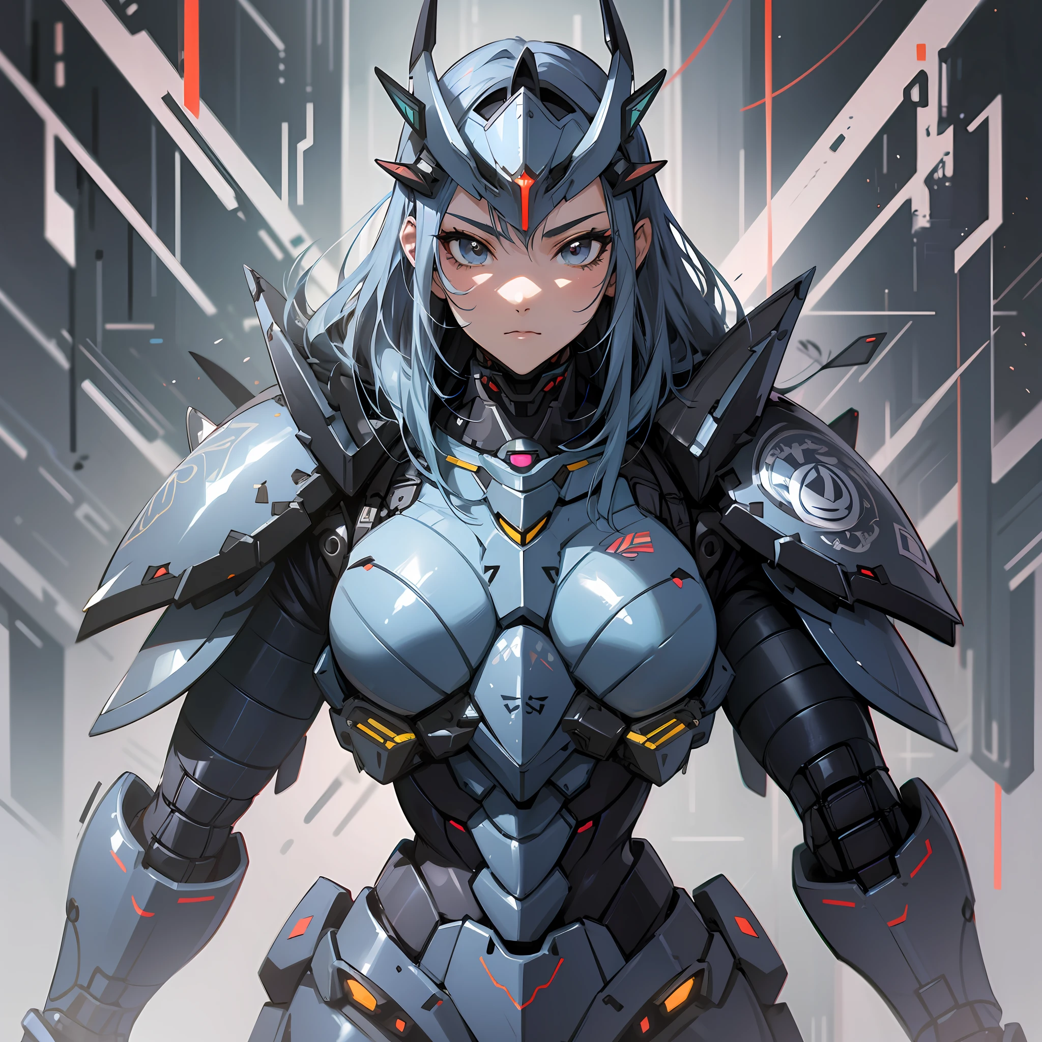 Black paint, close-up portrait of a person in costume with a sword, cyber japan style armor, cyber japan armor, guyver style, girl in armor, monster hunter armor, full body mecha suit, perfect anime cyborg woman, cyborg noble woman, mecha cyber armor girl, detailed full body concept, female armor, anime character. Full Body Art --auto --s2