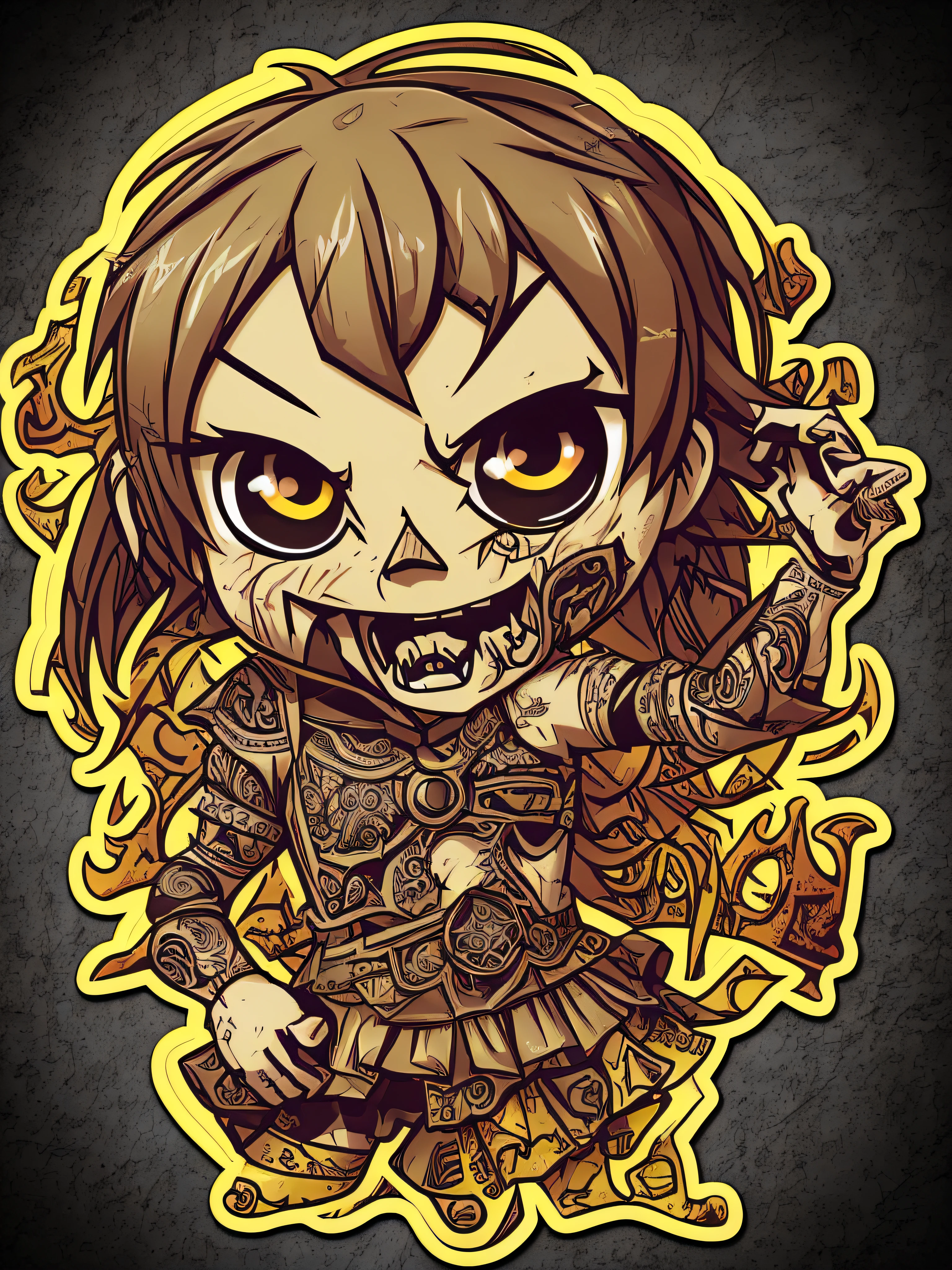 ((sticker)), chibi zombie, promo photo, intricate details, hdr, cinematics, adobe lightroom, very detailed