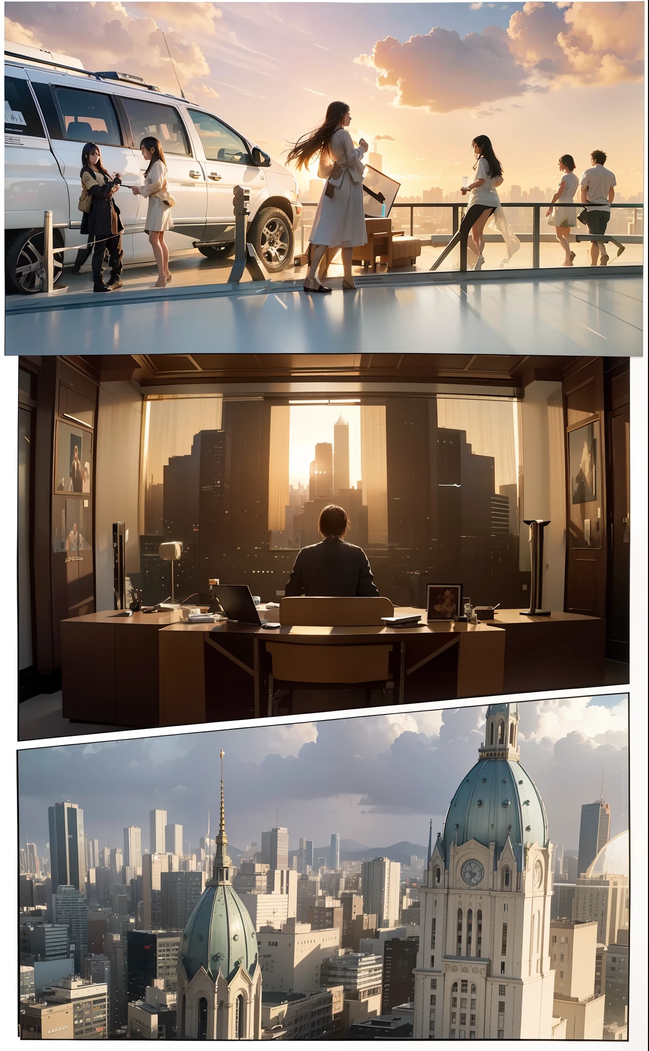 8k, best quality, realistic picture, complex details, super detail, super high resolution, depth field, (realism, realism: 1.2), masterpiece, desk in room, transparent glass wall, city view view, room painting, movie screenshots, interior background, table, by Makoto Shinkai, Artgerm, WLOP, Greg Rutkowski, volumetric lighting, octane rendering, 4K resolution, ArtStation trend, masterpieces, artworks, masterpieces, comic storyboards