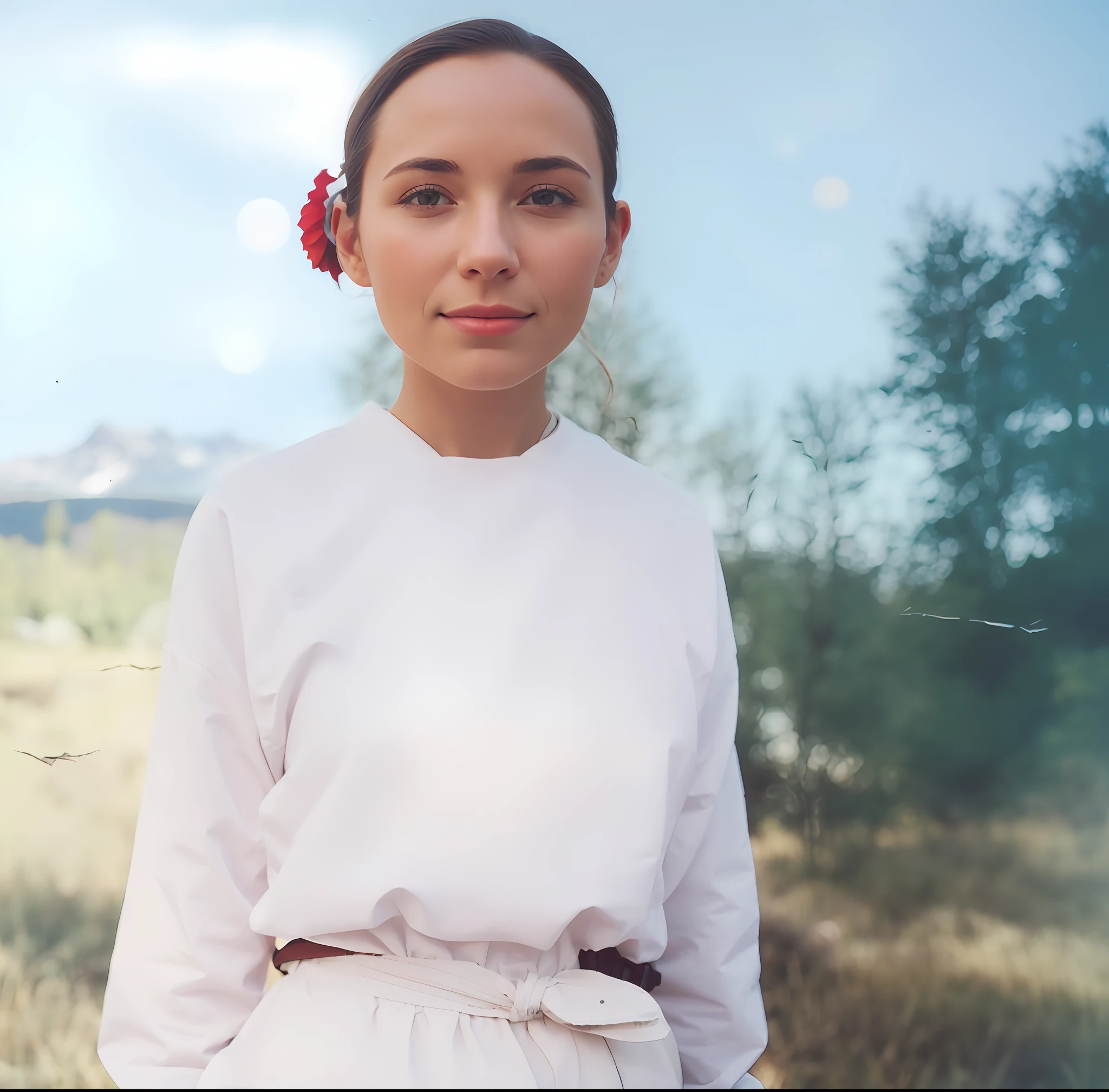 1 woman((upper body selfie, happy)), masterpiece, best quality, ultra-detailed, solo, outdoors, (night), mountains, nature, (stars, moon) cheerful, happy, backpack, sleeping bag, camping stove, water bottle, mountain boots, gloves, sweater, hat, flashlight, forest, rocks, river, wood, smoke, shadows, contrast, clear sky,
analog style (look at viewer:1.2) (skin texture)
(film grain:1.3), (warm hue, warm tone)
